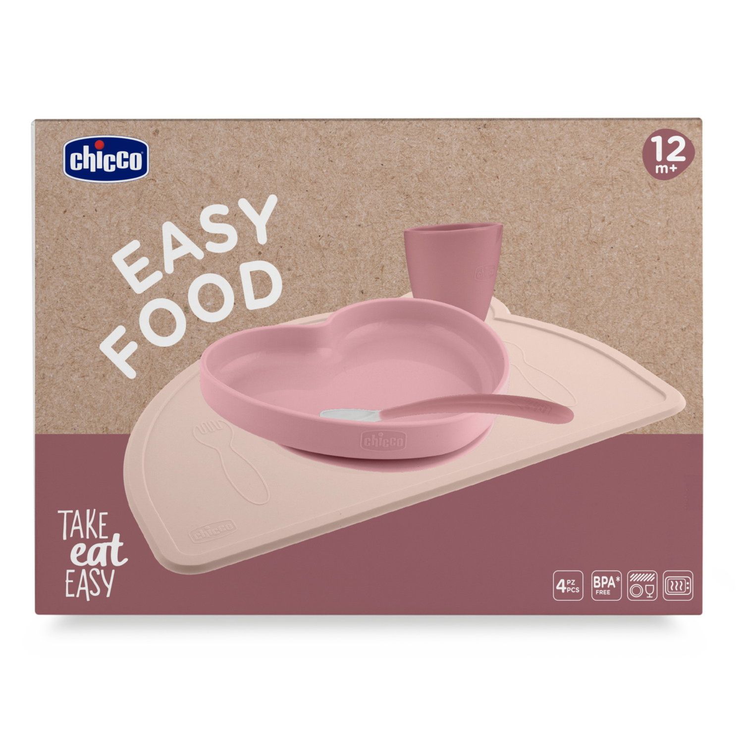 Set pappa silicone rosa 12m+ - chicco - Chicco