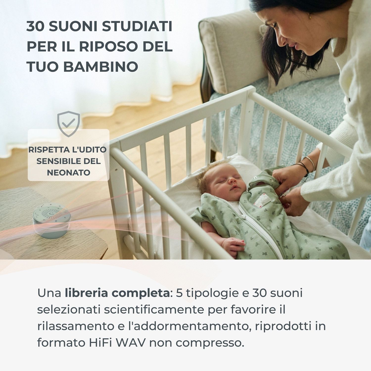 Diffusore di rumore bianco e luci notturne easy dream - 6620 - nuvita - Nuvita