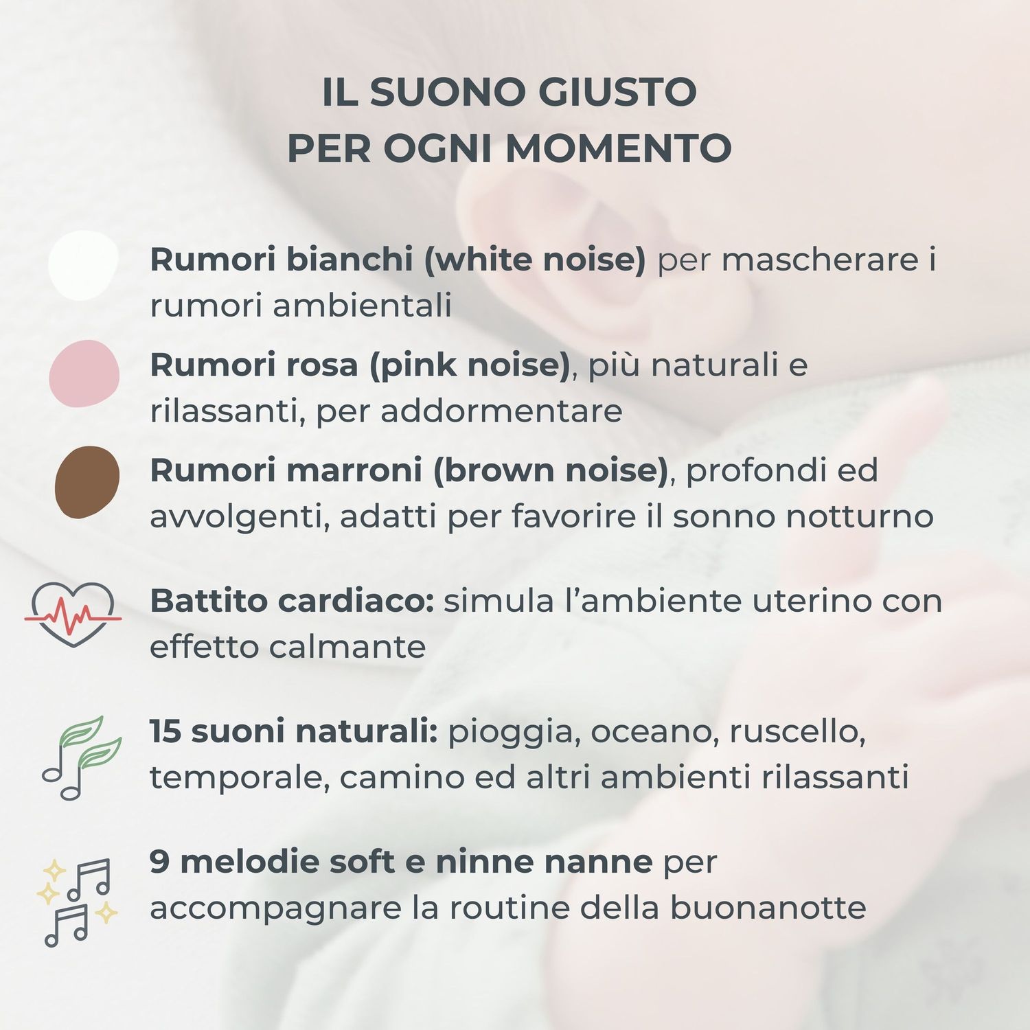 Diffusore di rumore bianco e luci notturne easy dream - 6620 - nuvita - Nuvita