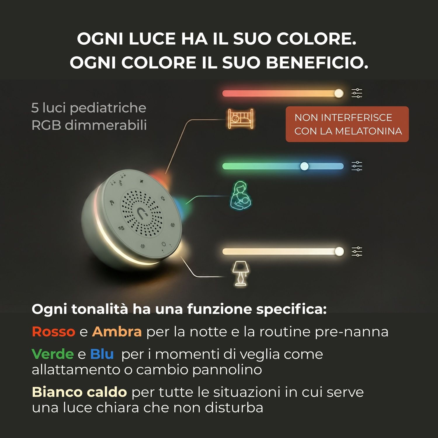 Diffusore di rumore bianco e luci notturne easy dream - 6620 - nuvita - Nuvita