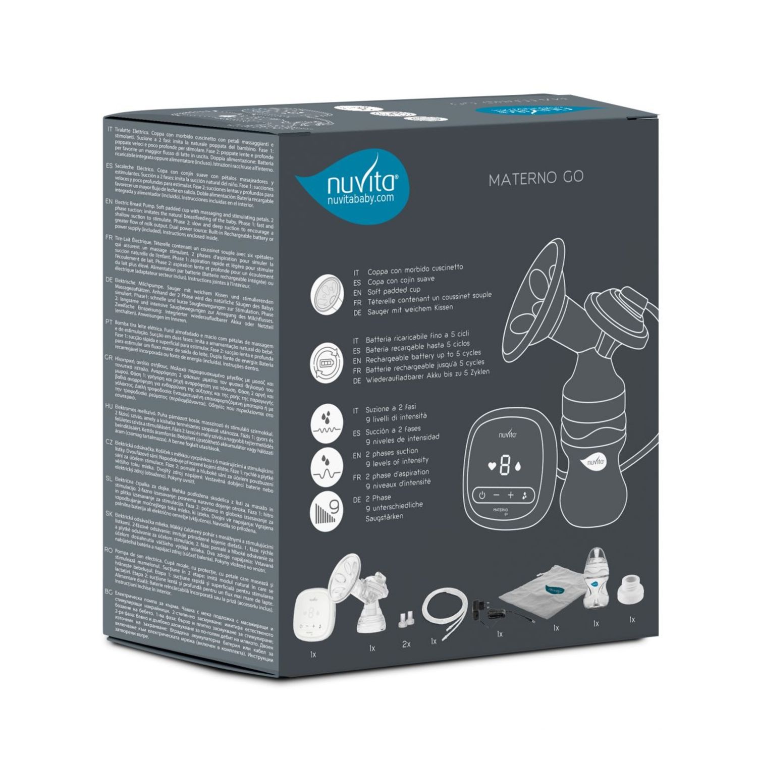 Tiralatte elettrico materno go - 1282m - nuvita - Nuvita