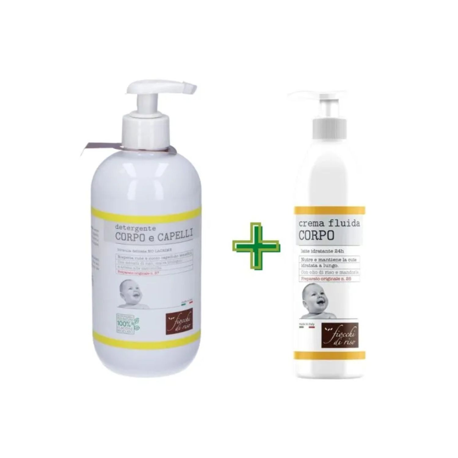 Fiocchi di riso - detergente corpo e capelli camomilla 400 ml + crema corpo 240 ml - Fiocchi di Riso