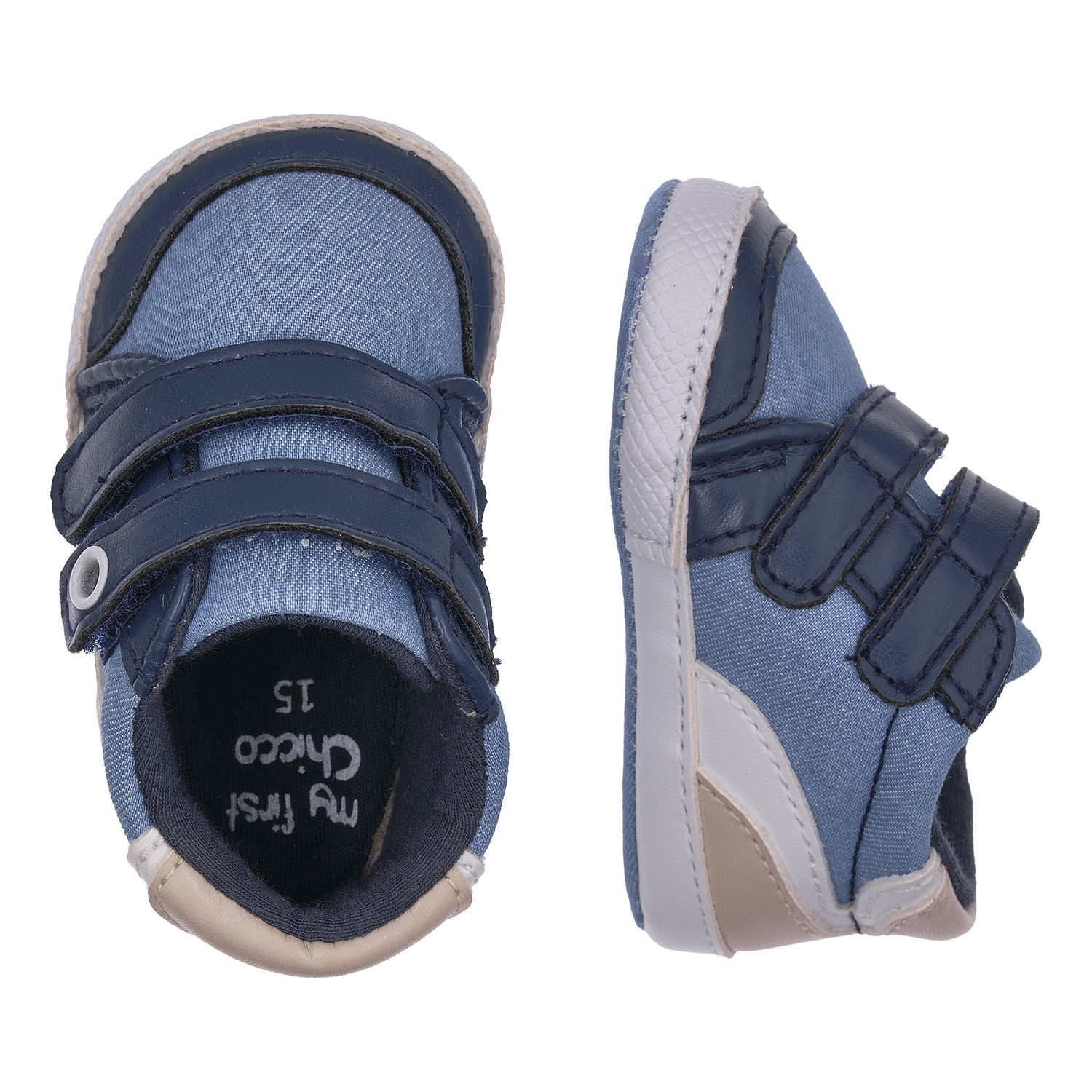 Sneakers bambino ortagnan blu/beige con doppio strappo | chicco - Chicco