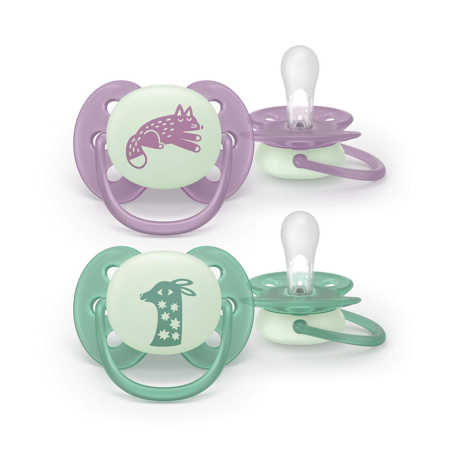 Succhietto ultra soft notte 0-6m cappuccio fluorescente no bpa per pelli sensibili- philips avent - Avent