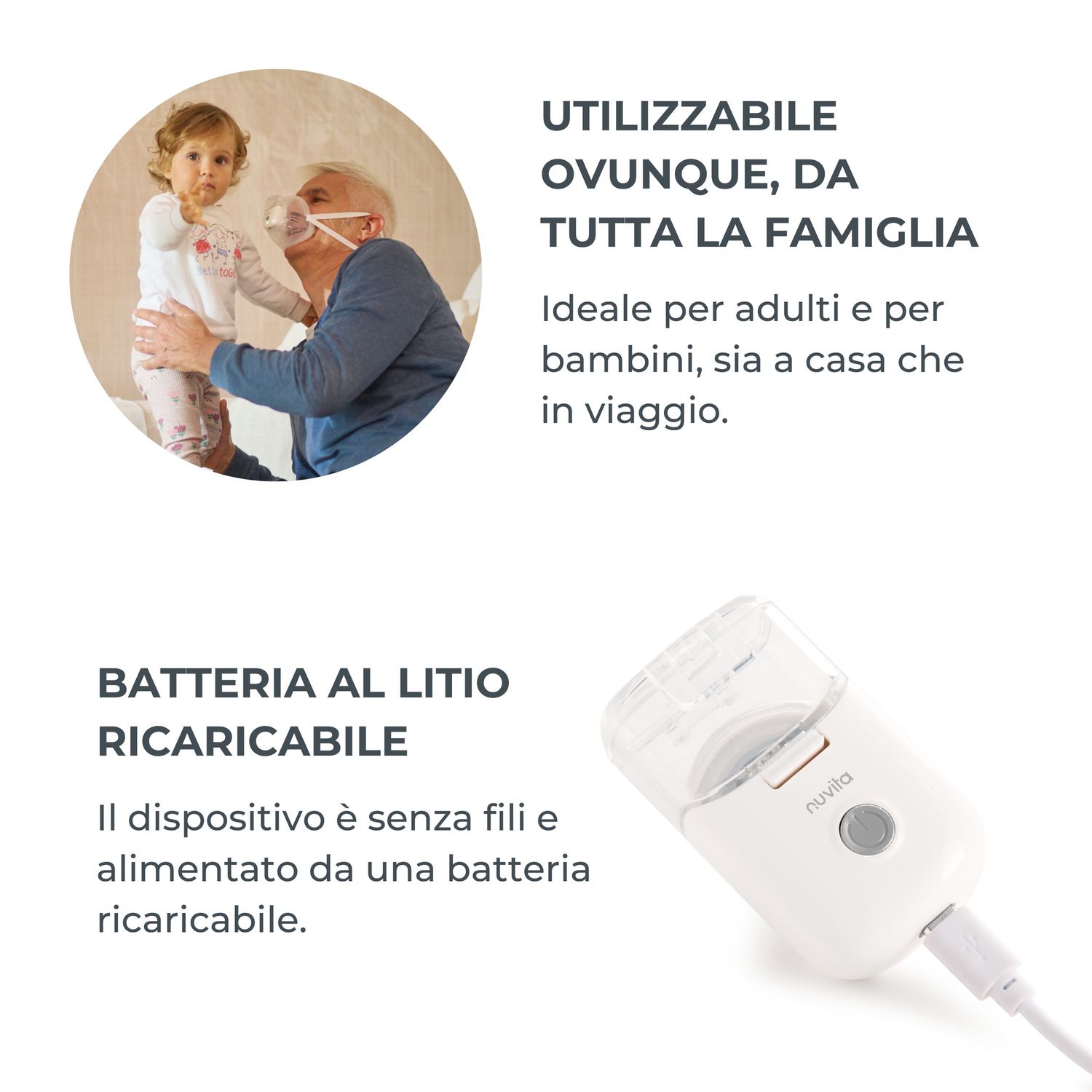 Aerosol indossabile con tecnologia mesh - 5078 - nuvita - Nuvita