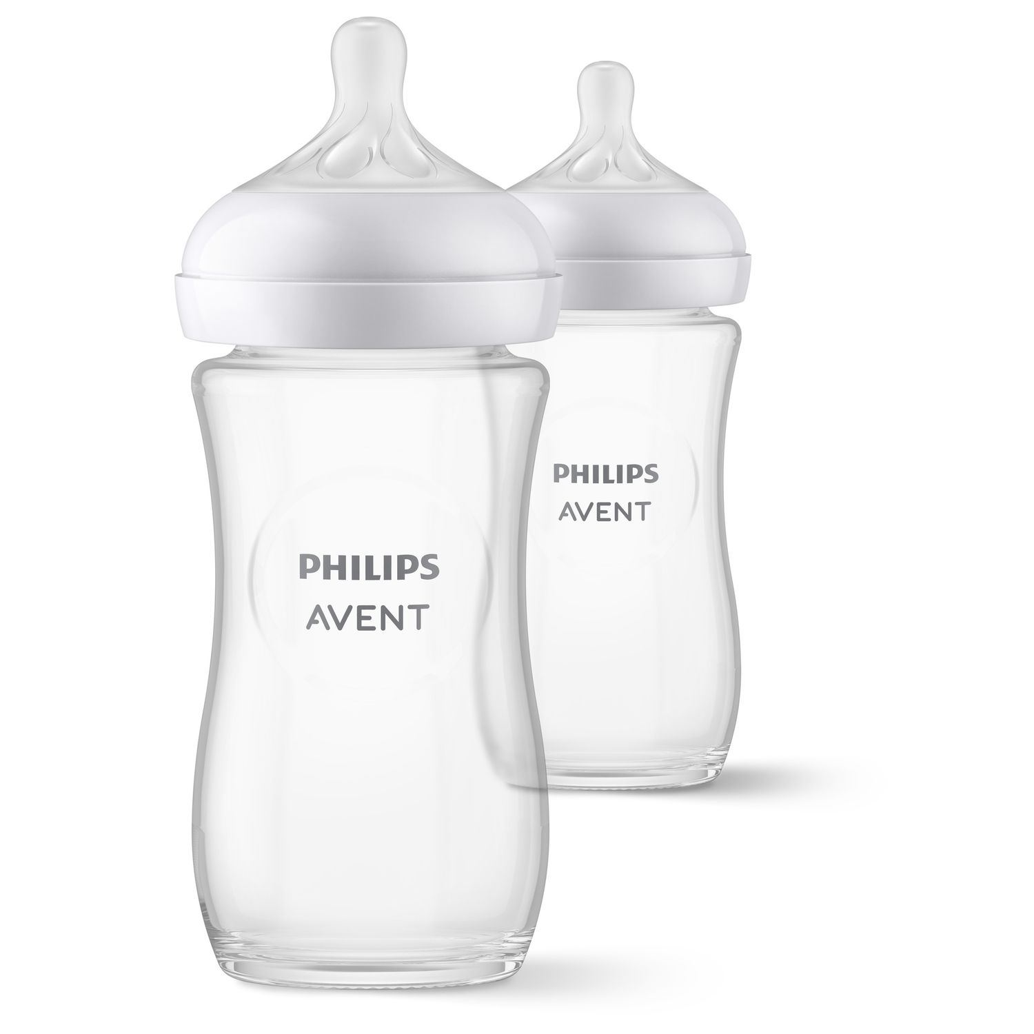 Biberon natural response set 2 biberon in vetro 240ml tettarella a flusso medio 1m+ 3-6 mesi - philips avent - Avent