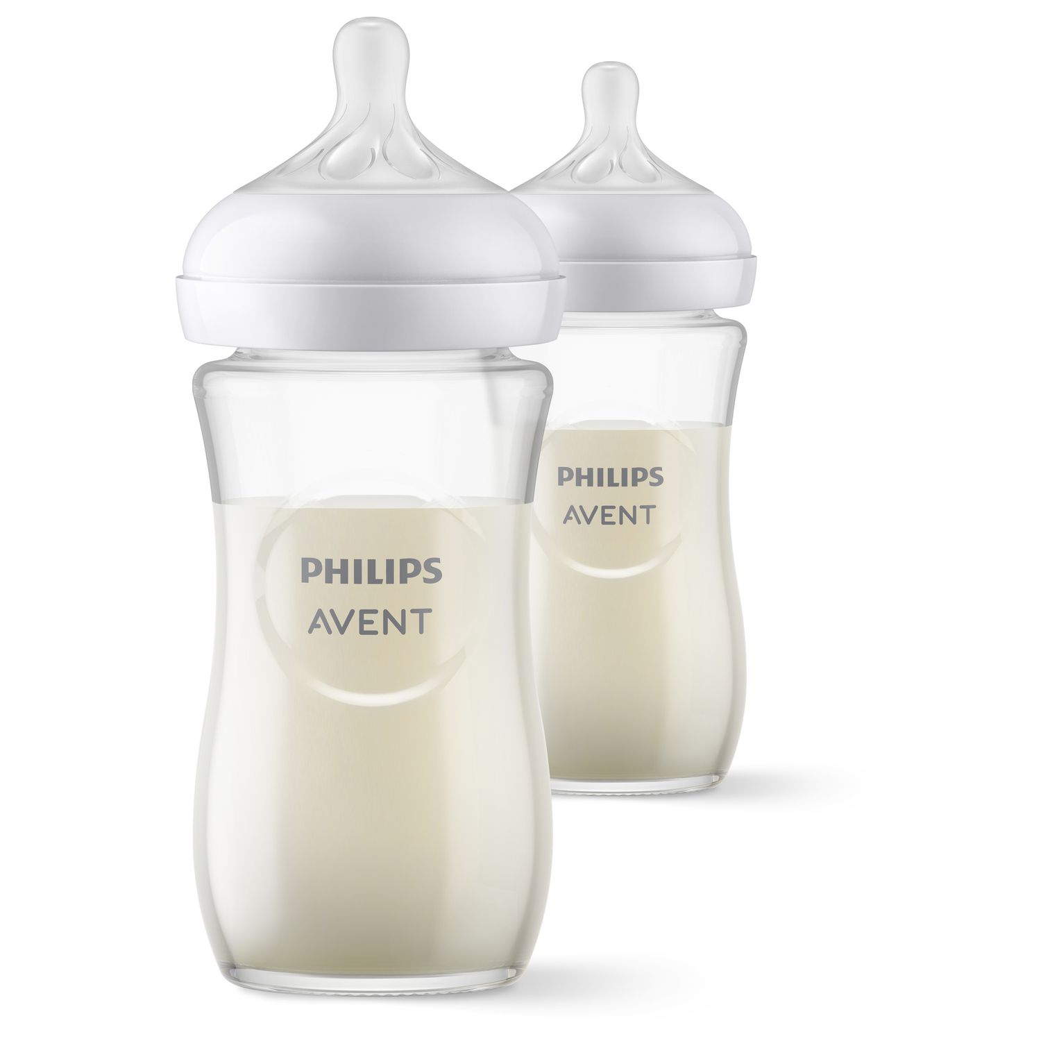 Biberon natural response set 2 biberon in vetro 240ml tettarella a flusso medio 1m+ 3-6 mesi - philips avent - Avent