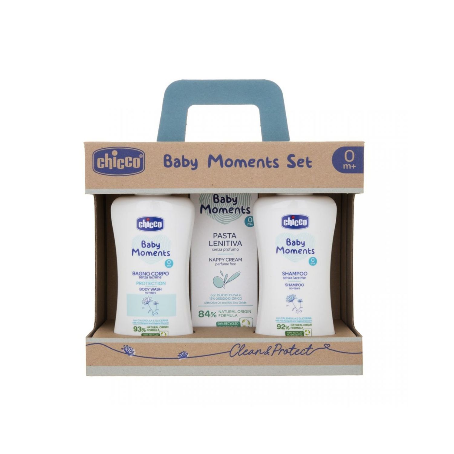 Baby moments set 2 bagno corpo, shampoo, pasta lenitiva - chicco - Chicco