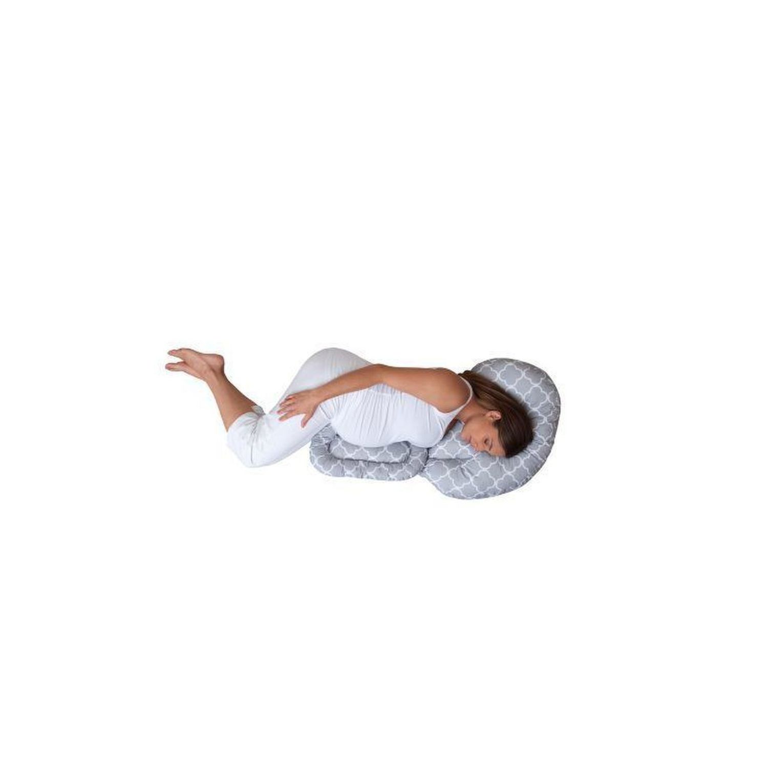 Cuscino gravidanza modulabile custom fit total body pillow criss cross grey - boppy - Boppy