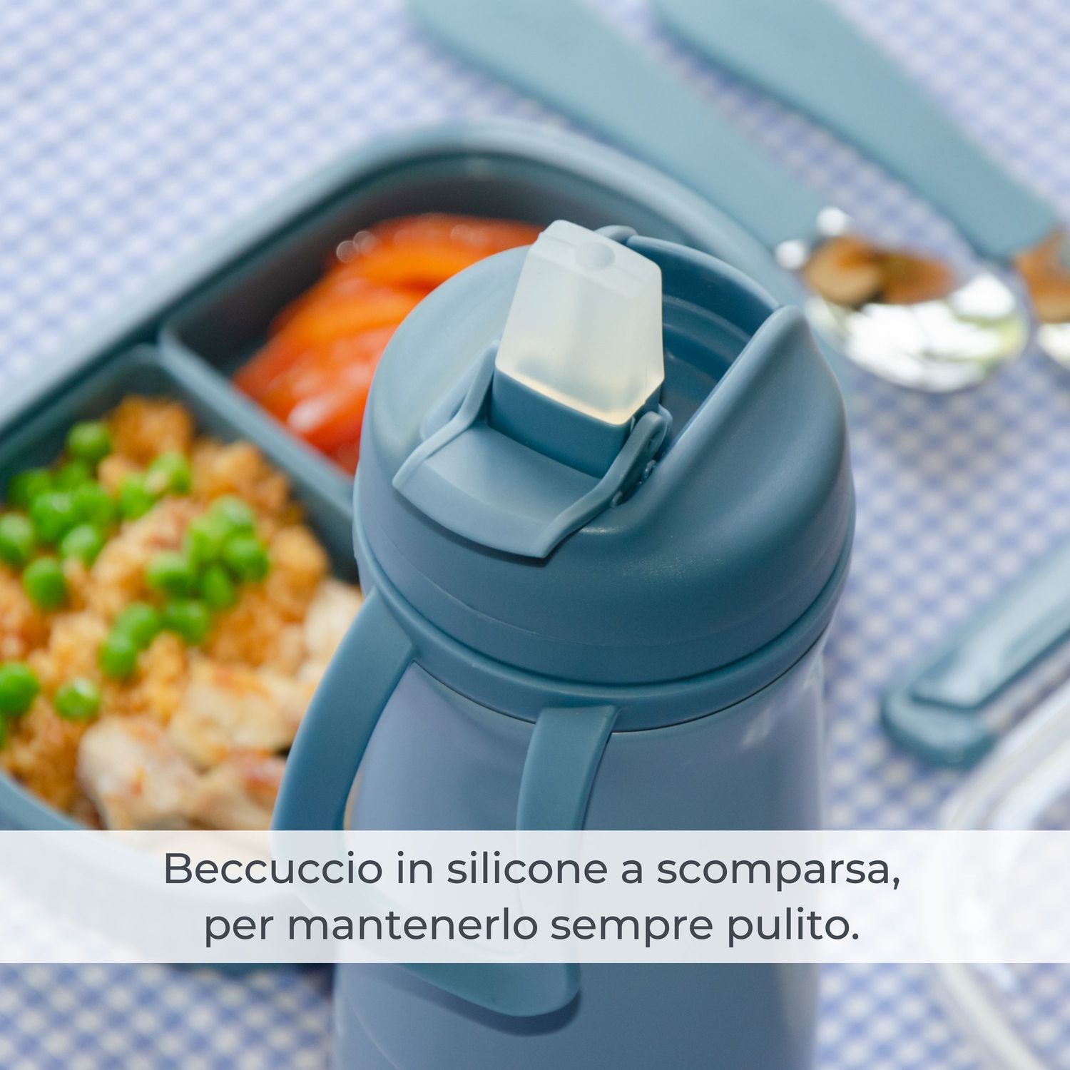 Borraccia bimbi termica in acciaio da 500ml - 4441 / powder blue - nuvita - Nuvita