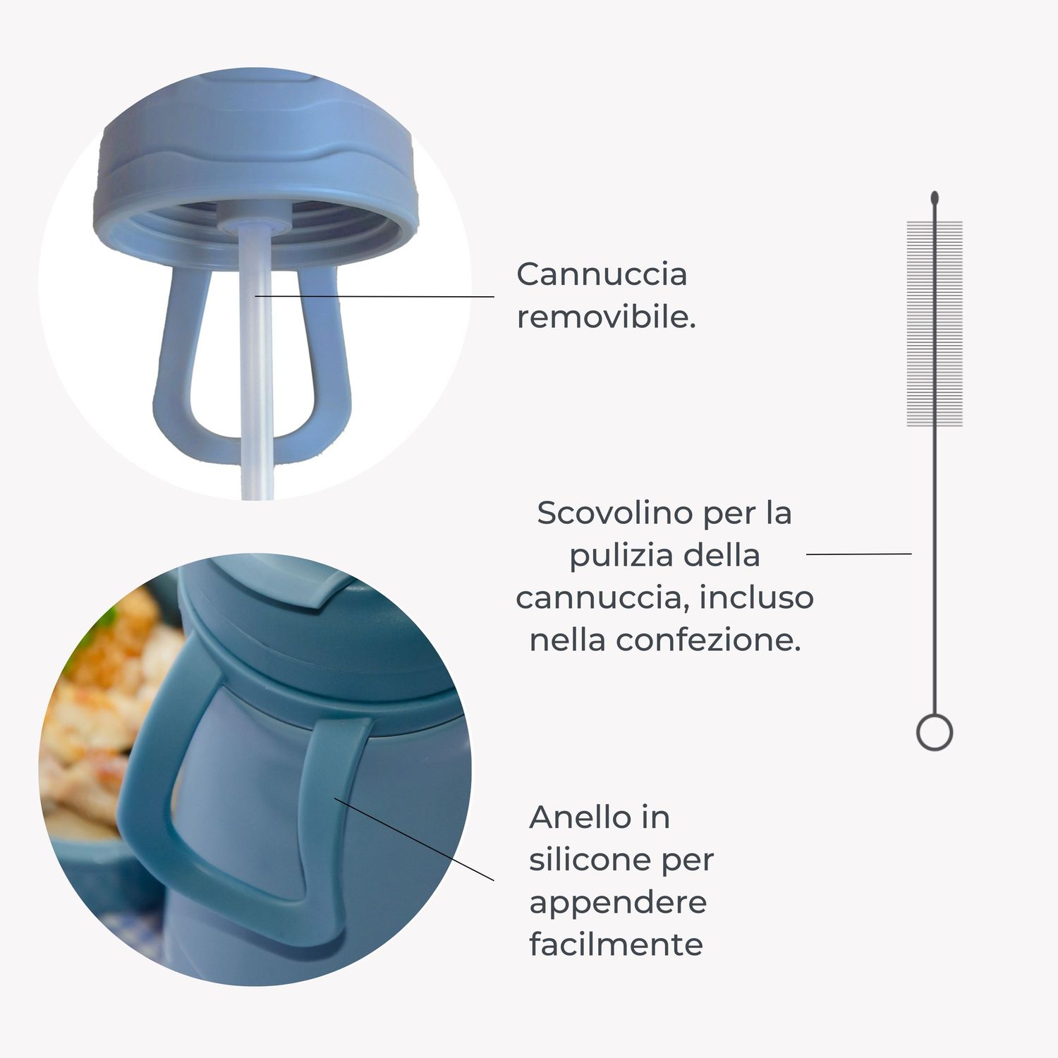 Borraccia bimbi termica in acciaio da 500ml - 4441 / powder blue - nuvita - Nuvita
