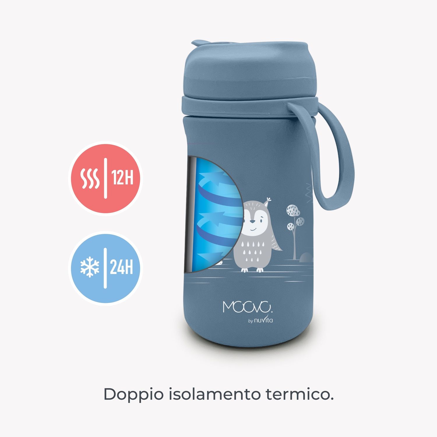 Borraccia bimbi termica in acciaio da 500ml - 4441 / powder blue - nuvita - Nuvita