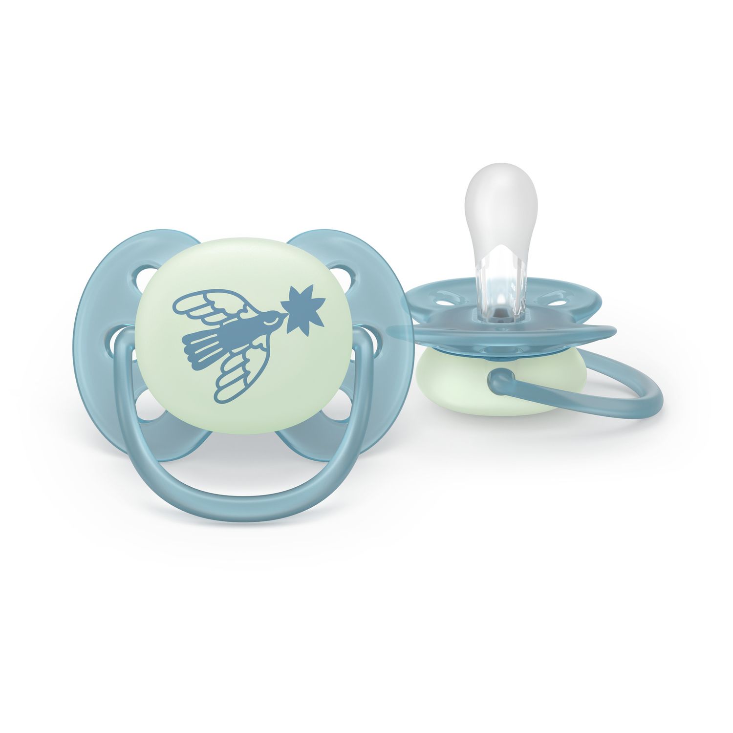 Succhietto ultra soft notte 0-6m cappuccio fluorescente no bpa per pelli sensibili - philips avent - Avent