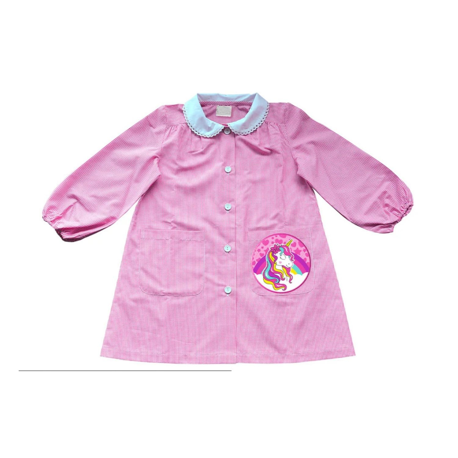 Grembiule asilo unicorno bambina rosa con colletto bianco in pizzo - coriex - Disney