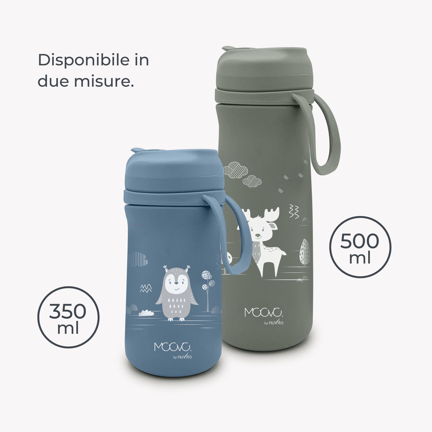 Borraccia bimbi termica in acciaio da 500ml - 4441 / powder blue - nuvita - Nuvita