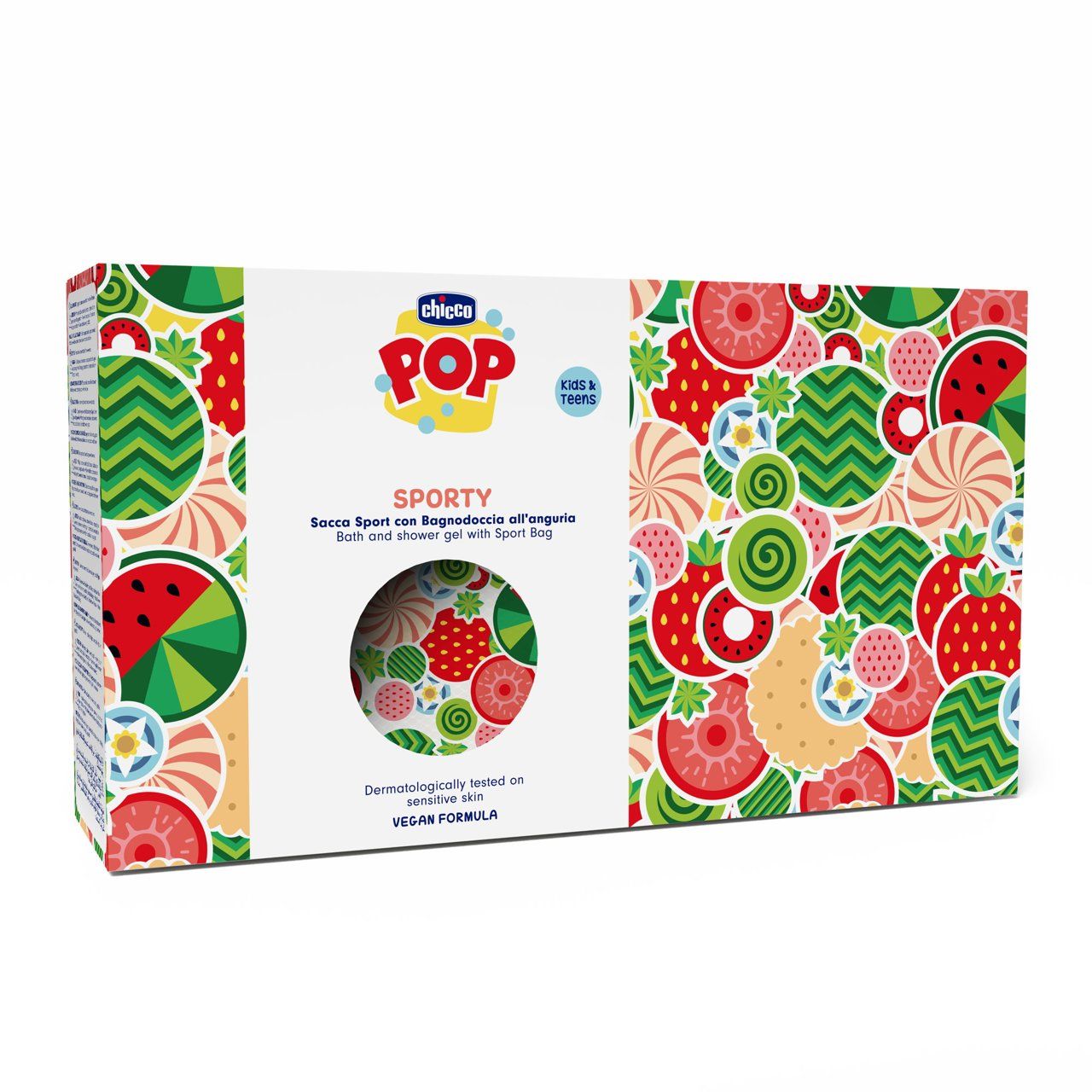 Bagnodoccia all'anguria 300ml con sacca sportiva sporty gift set - chicco - 