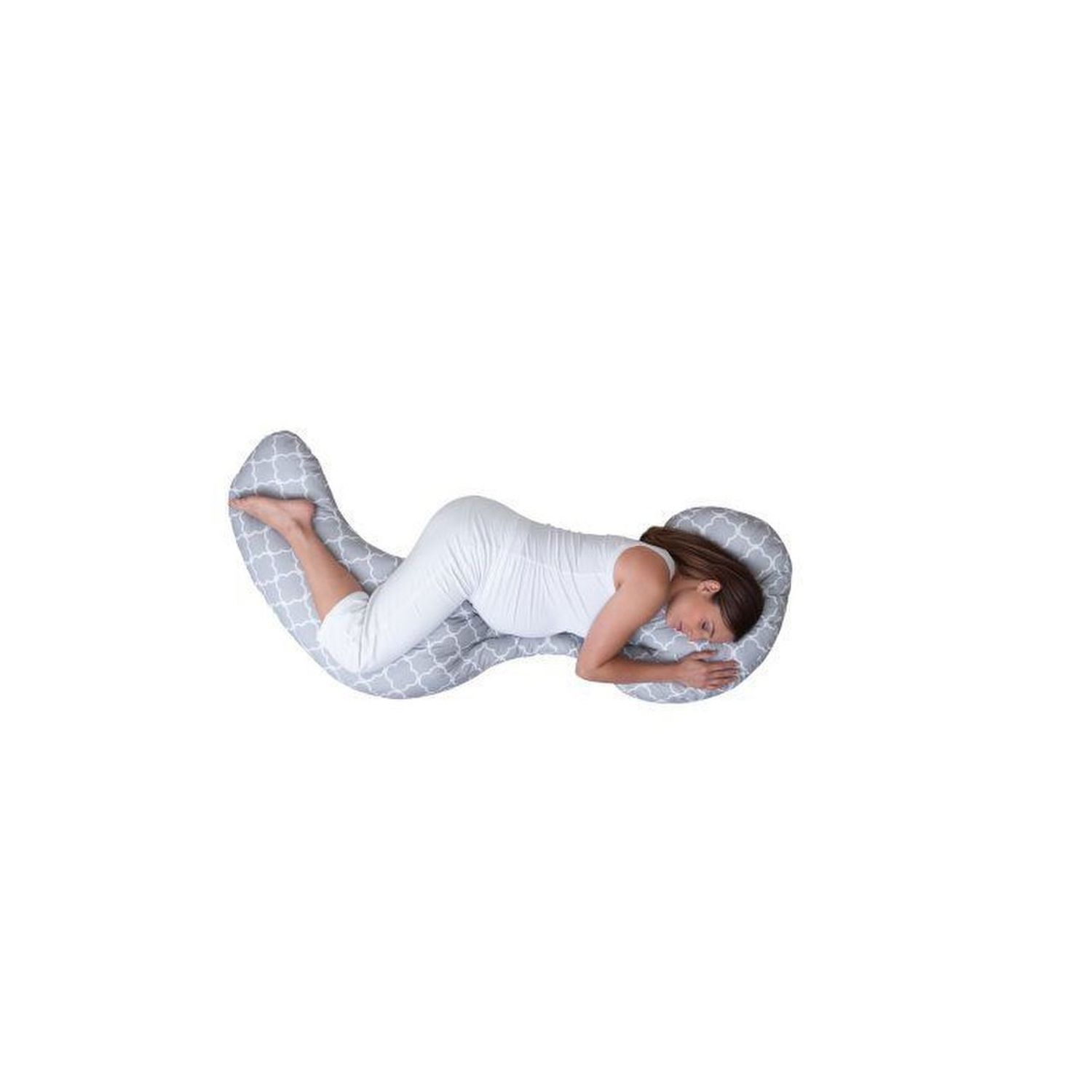 Cuscino gravidanza modulabile custom fit total body pillow criss cross grey - boppy - Boppy