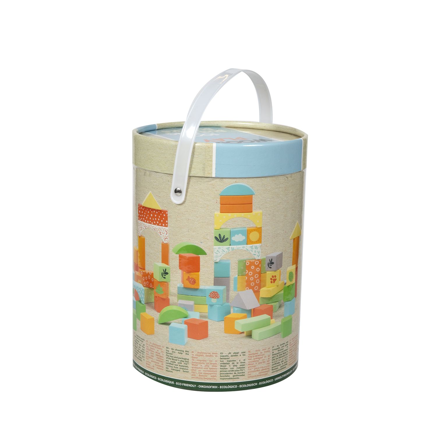 Set 100 blocchi da costruzione in legno - wood n play - Wood N'play