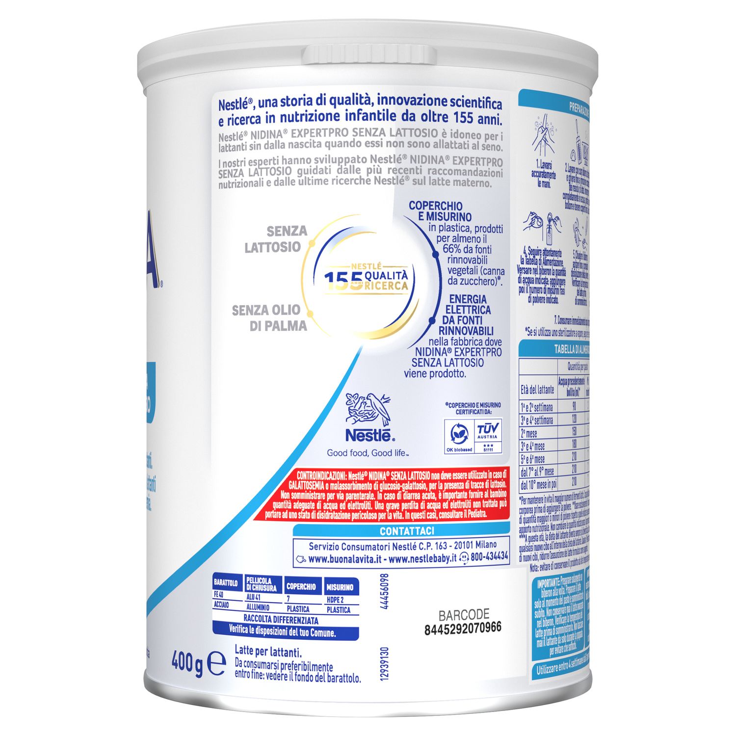 Nidina expertpro senza lattosio latte per lattanti in polvere, latta 400g - nestle' - Nestle'