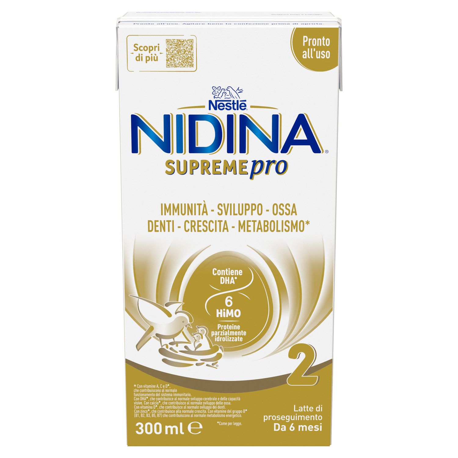 Nidina supremepro 2 latte di proseguimento liquido da 6 mesi brick da 300ml - nestle' - Nestle'