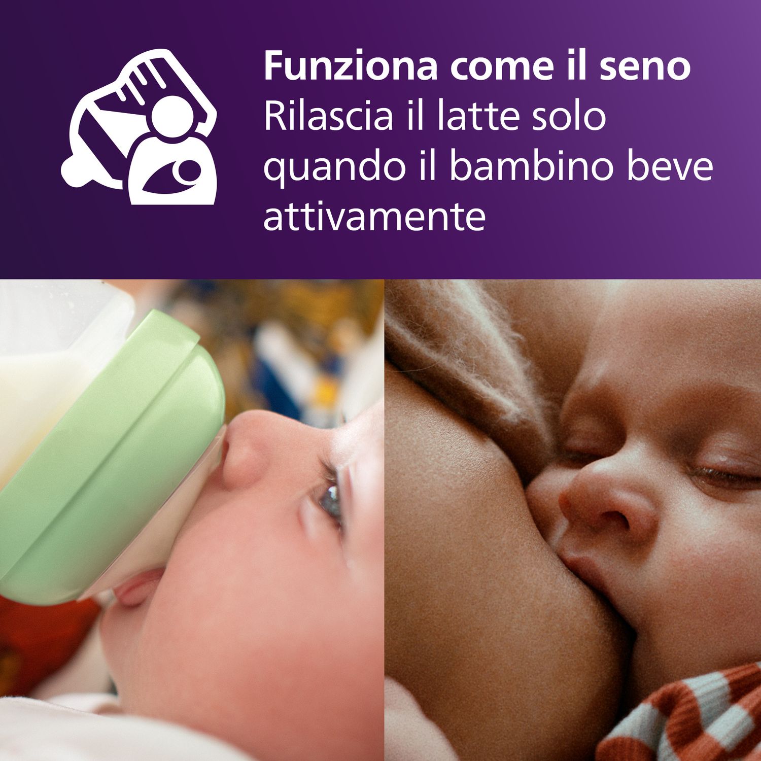Biberon natural response  tettarella a flusso medio 260ml 3-6 mesi - philips avent - Avent