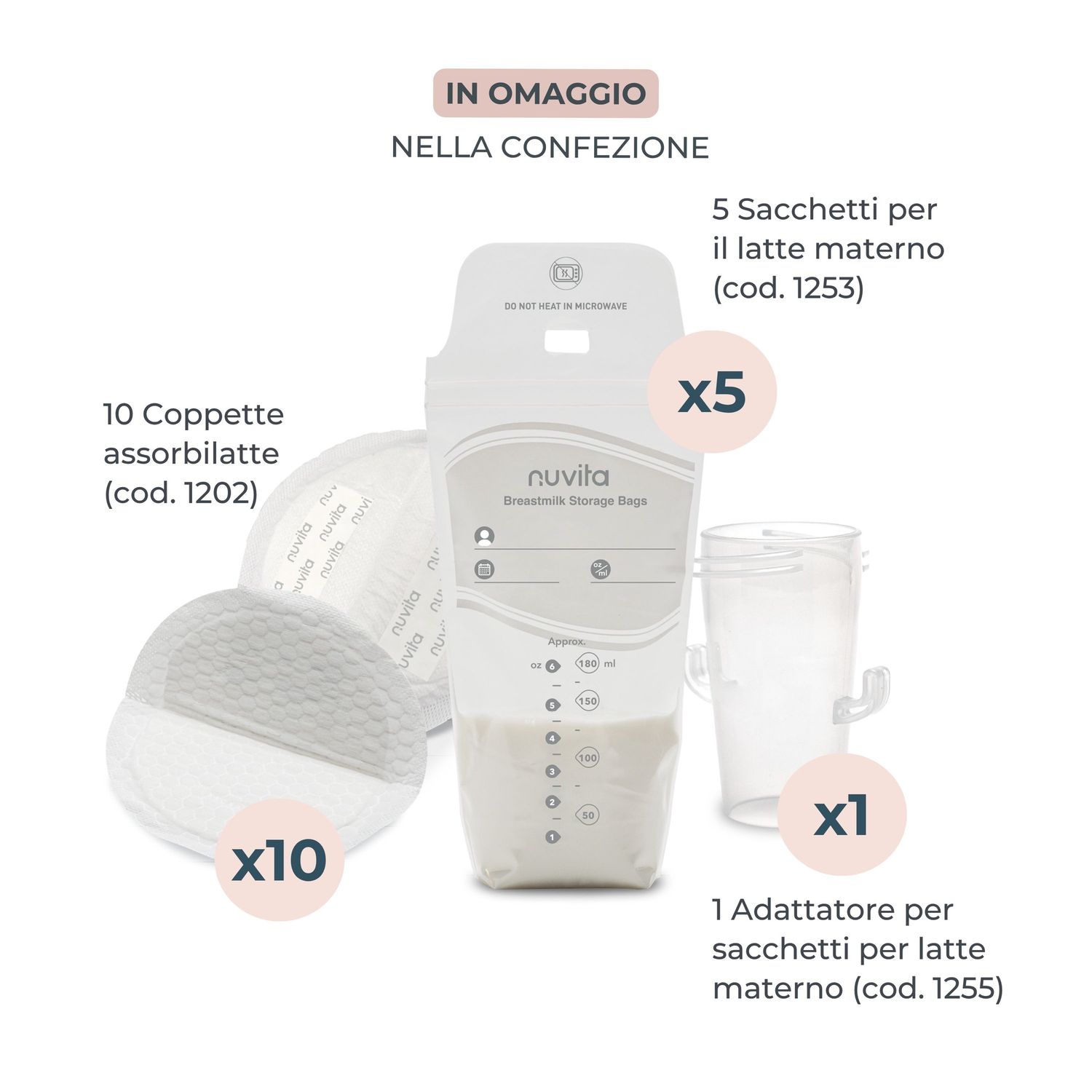 Tiralatte elettrico singolo a 3 fasi con coppe intercambiabili materno smart - 1287x - nuvita - Nuvita