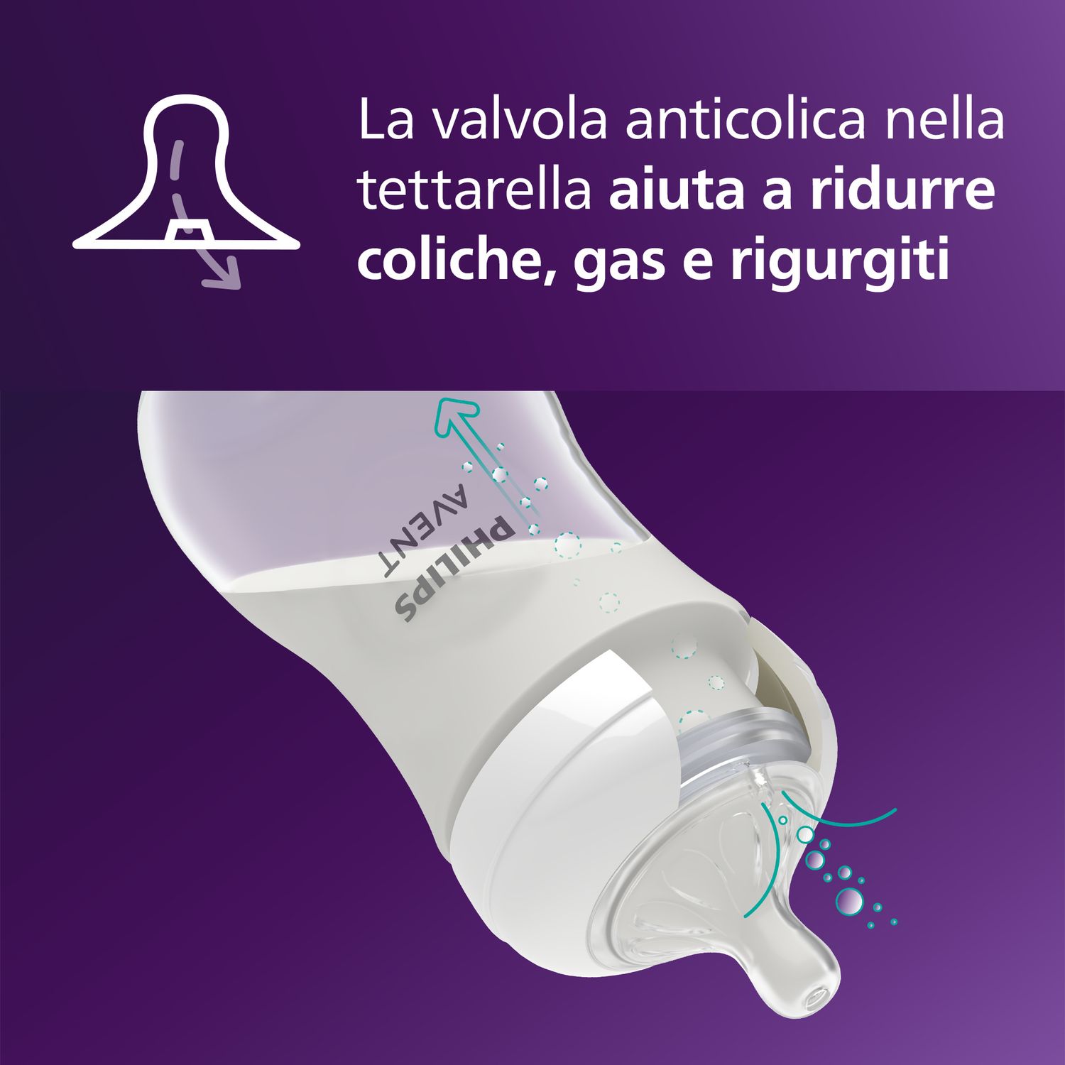 Biberon natural response  tettarella a flusso medio 260ml 3-6 mesi - philips avent - Avent