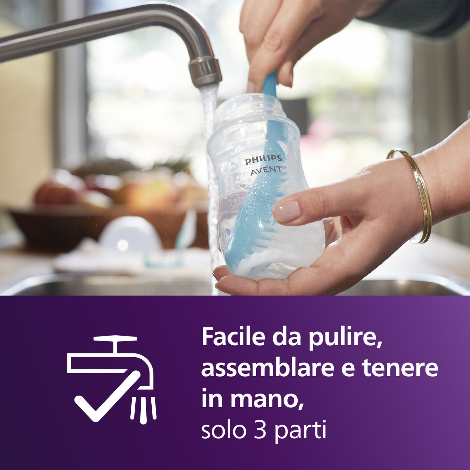 Biberon natural response  tettarella a flusso medio 260ml 3-6 mesi - philips avent - Avent