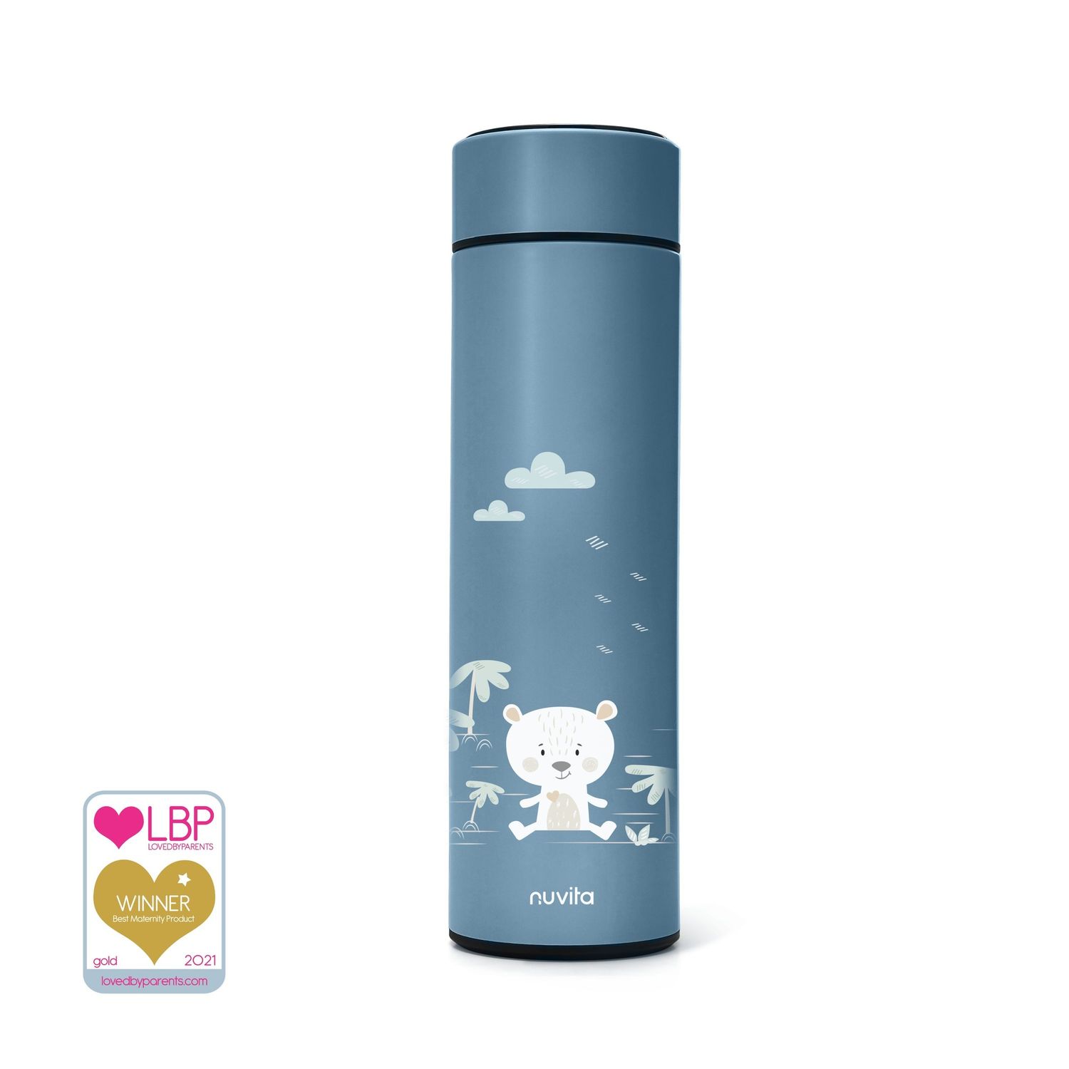Borraccia termica da 500ml con termometro led - 4455 / powder blue - nuvita - Nuvita