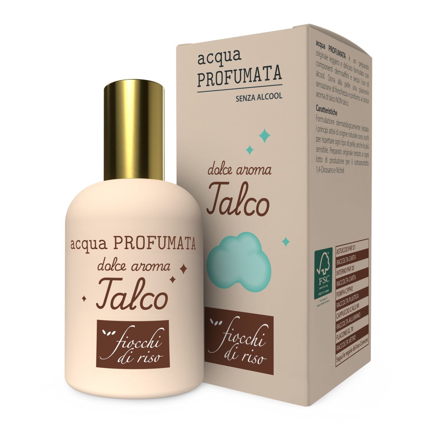 Acqua di colonia talco non talco -  fiocchi di riso - Fiocchi di Riso