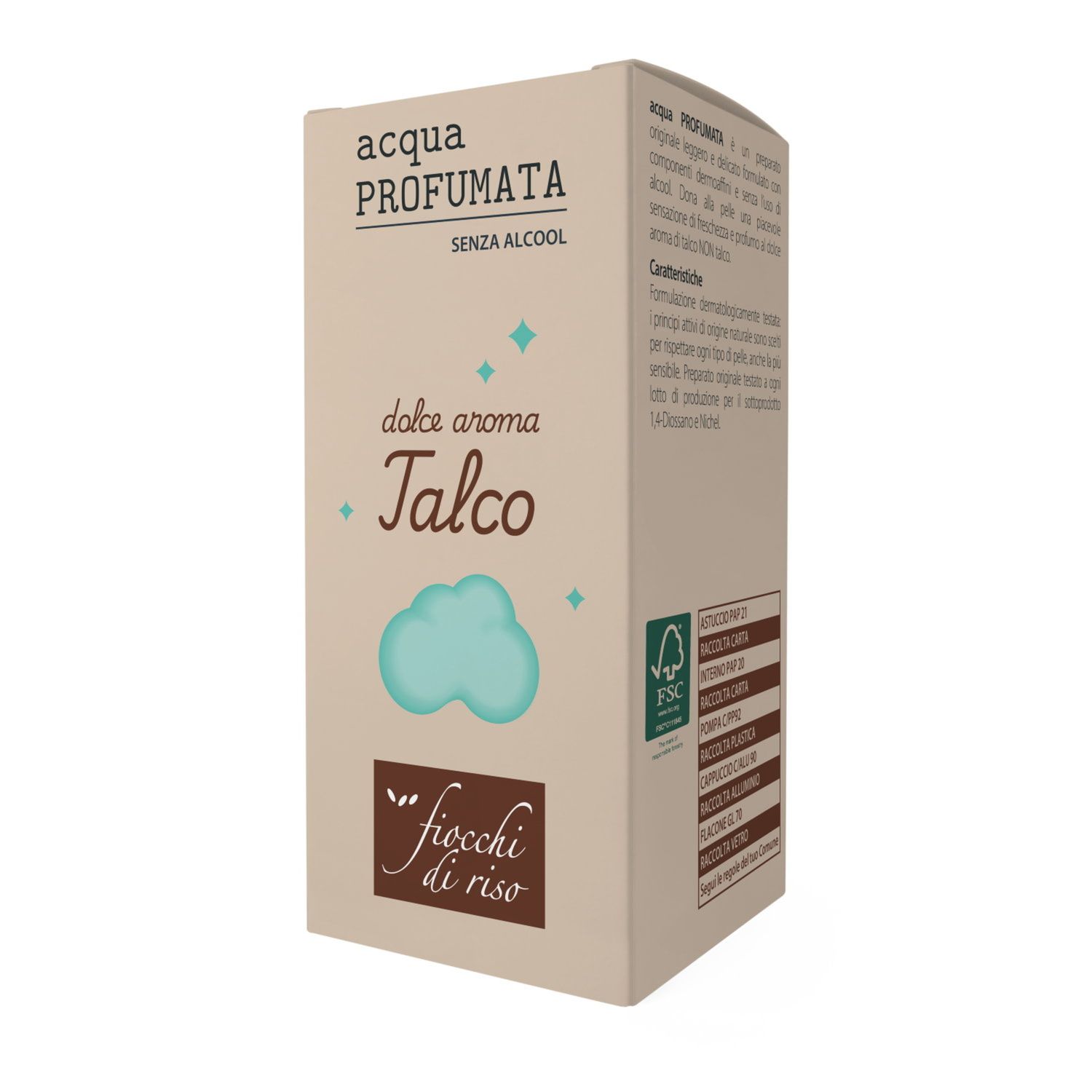 Acqua di colonia talco non talco -  fiocchi di riso - Fiocchi di Riso