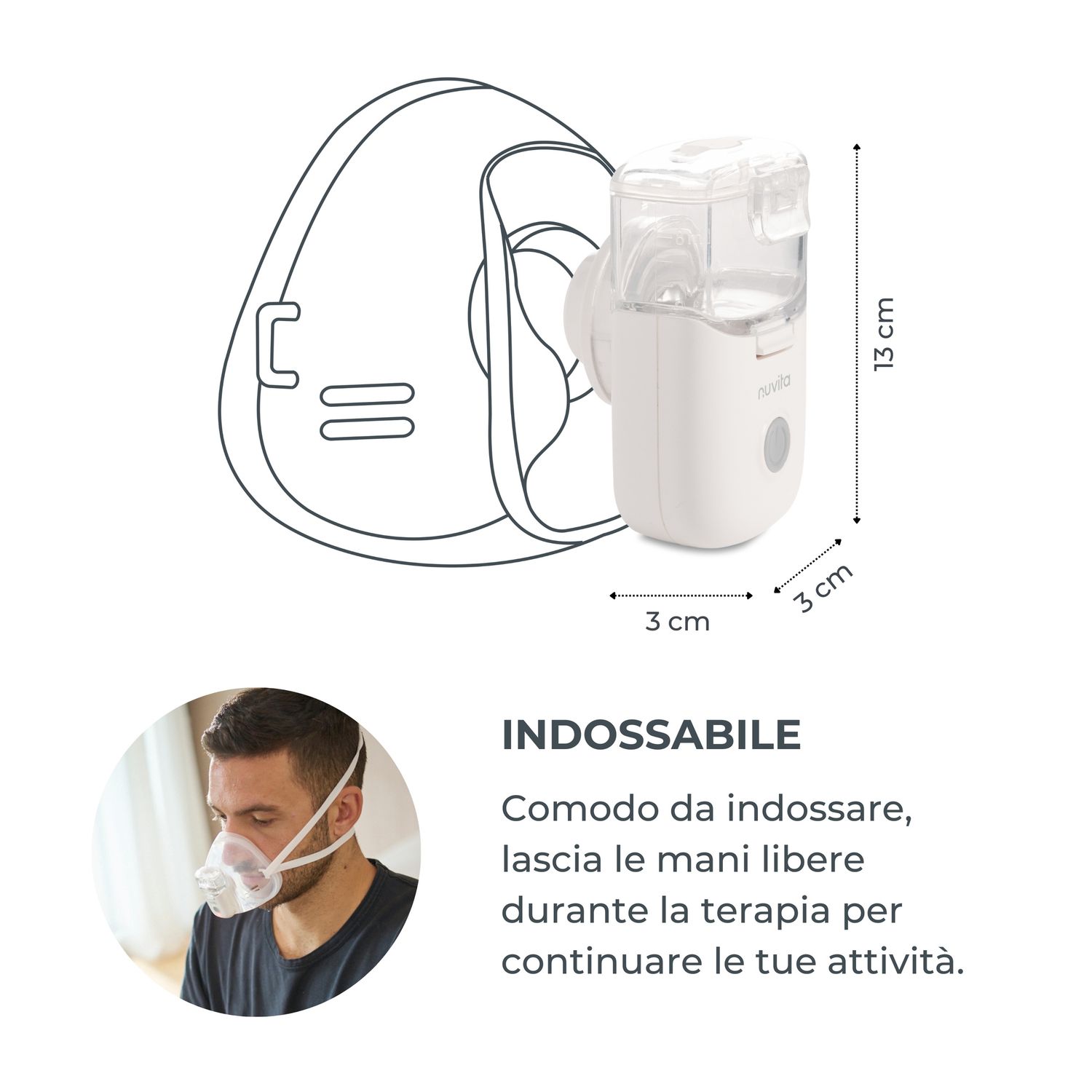 Aerosol indossabile con tecnologia mesh - 5078 - nuvita - Nuvita