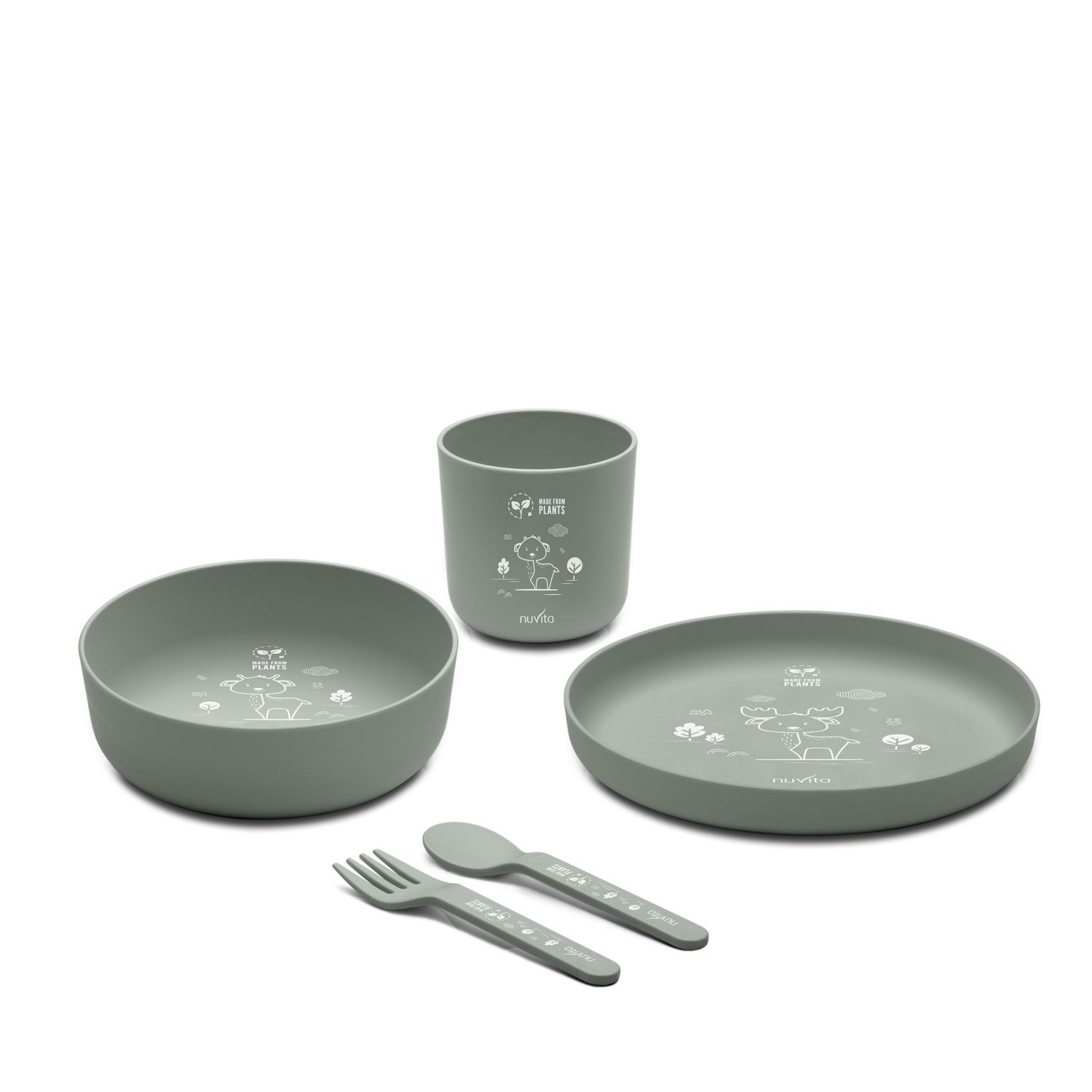 Set pappa in bioplastica - 8465 / sage green - nuvita - Nuvita