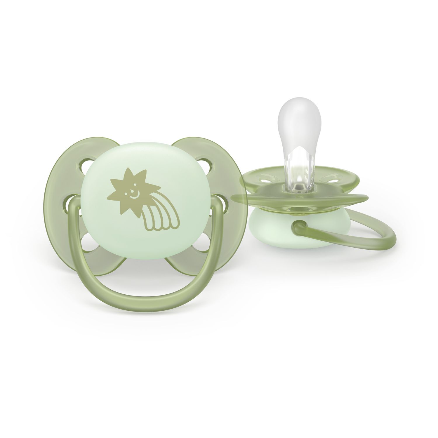 Succhietto ultra soft notte 0-6m cappuccio fluorescente no bpa per pelli sensibili - philips avent - Avent