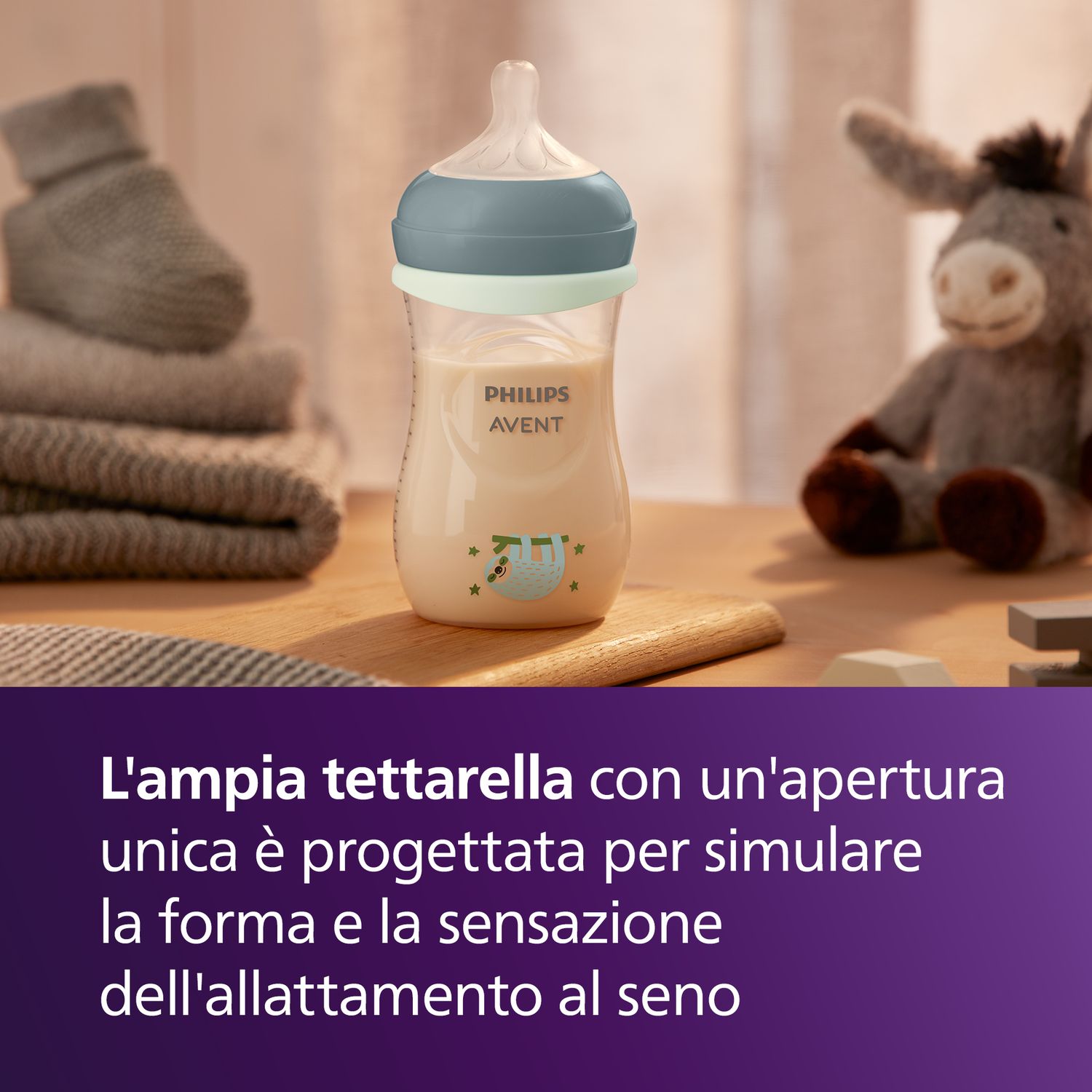 Biberon natural response notte set regalo bambino 1 biberon  da 260ml ciuccio ultra soft - philips avent - Avent