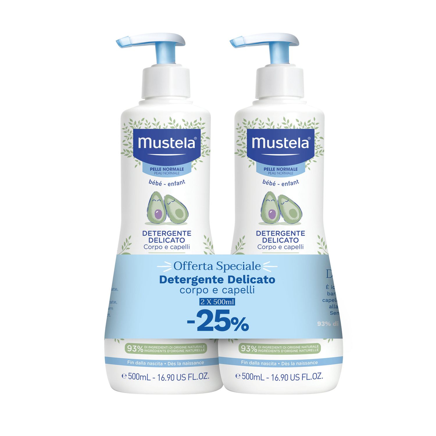 Bipacco detergente delicato 500+500ml - mustela - Mustela