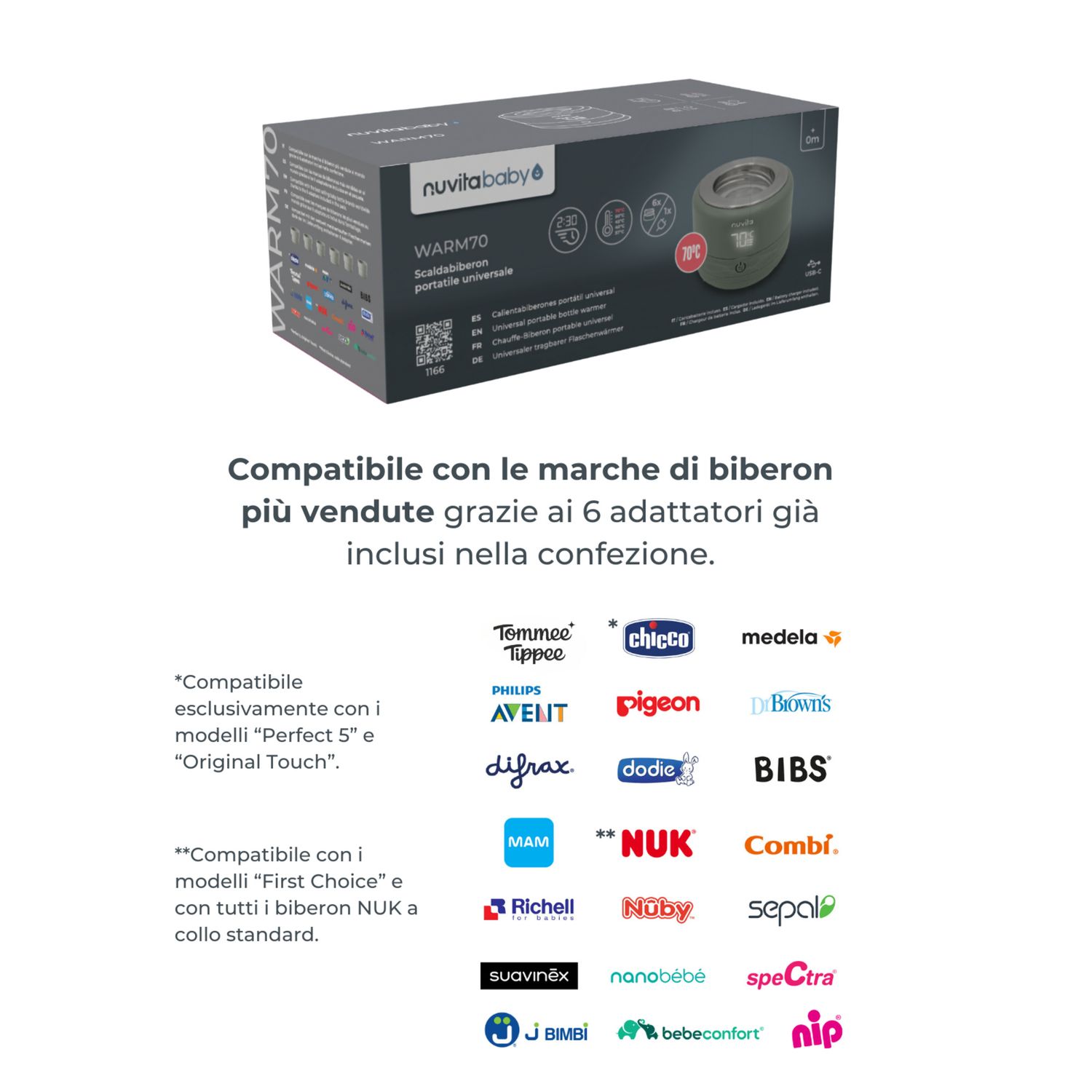 Scaldabiberon portatile universale warm70 - 1166 - nuvita - Nuvita
