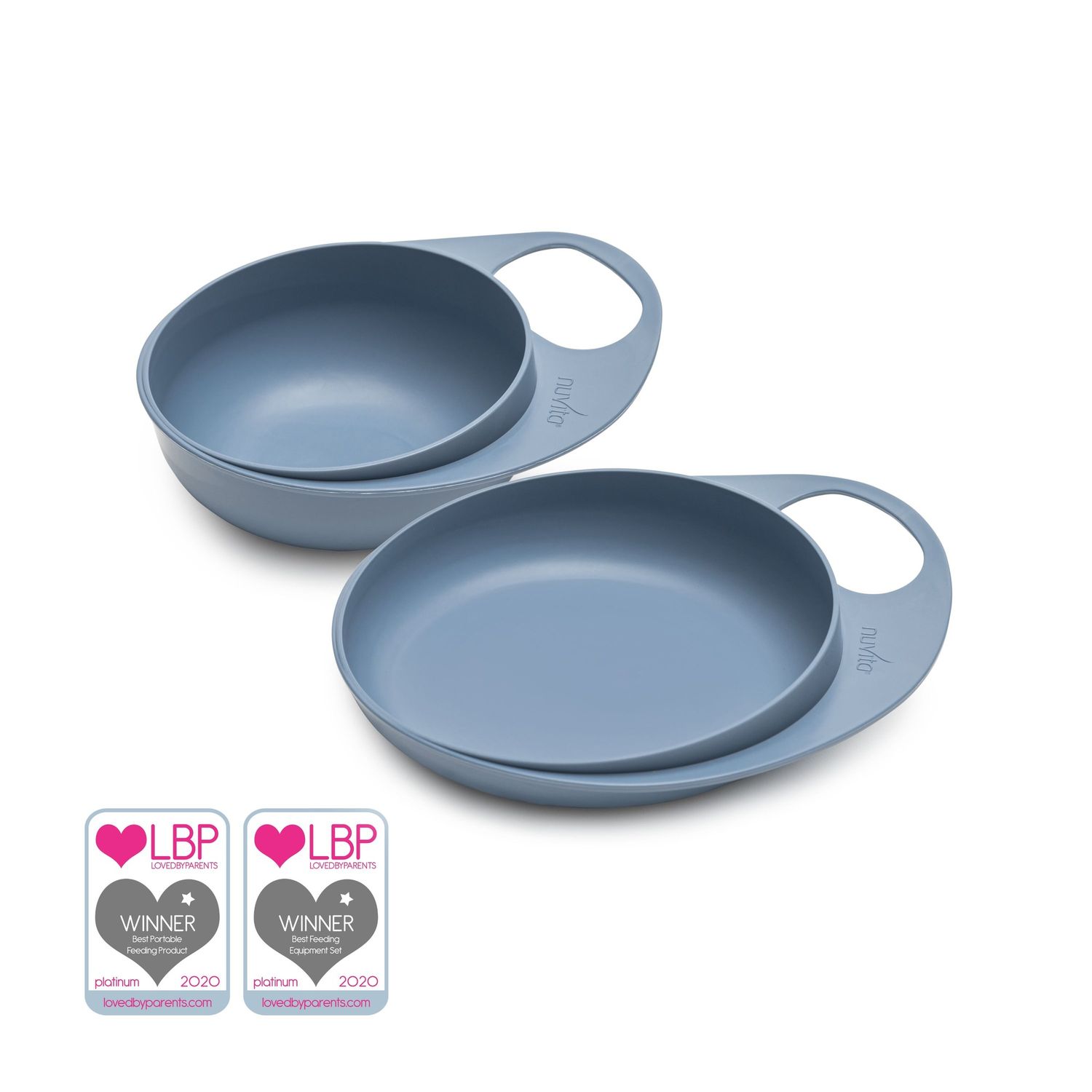 Set piattino e ciotola per svezzamento easy eating - 8461 / powder blue - nuvita - Nuvita
