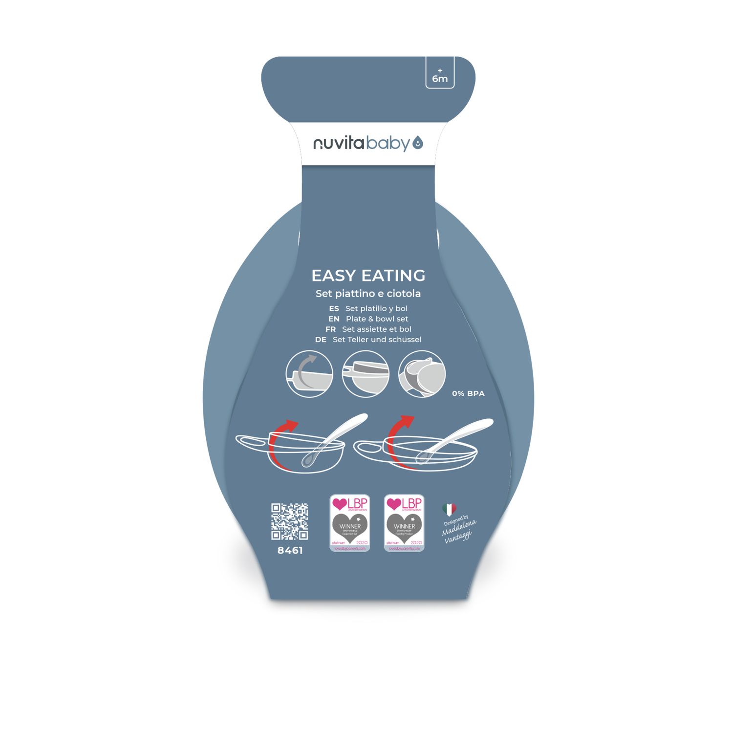 Set piattino e ciotola per svezzamento easy eating - 8461 / powder blue - nuvita - Nuvita