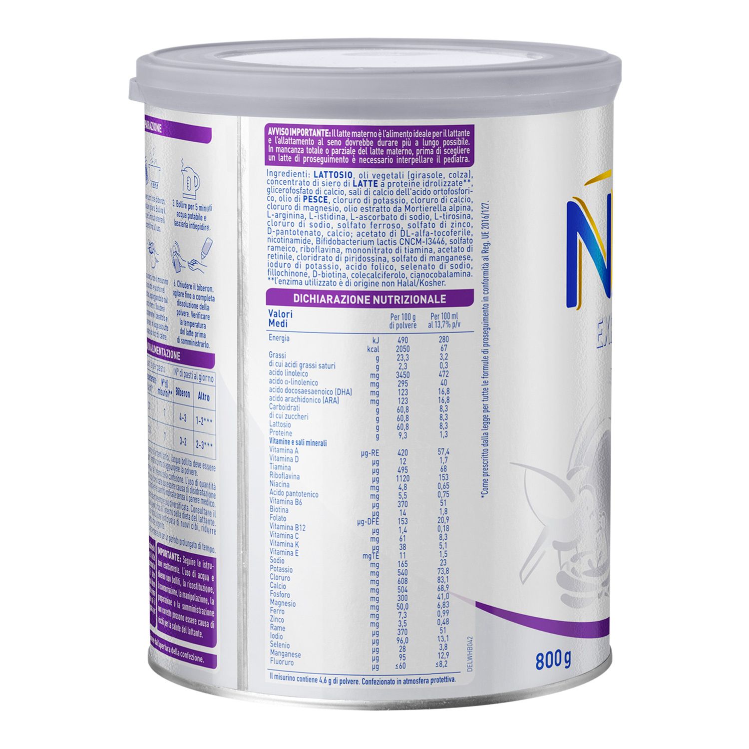 Nan ha 2 latte di proseguimento polvere da 6 mesi, latta 800g - nestle' - Nestle'