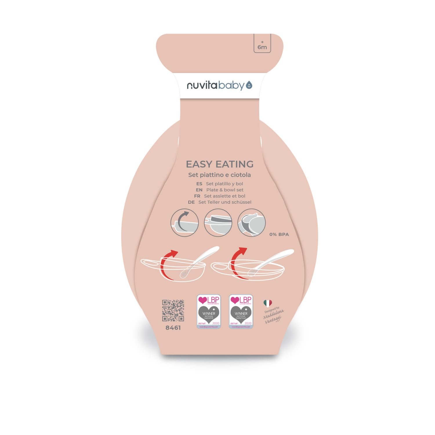 Set piattino e ciotola per svezzamento easy eating - 8461 / english rose - nuvita - Nuvita