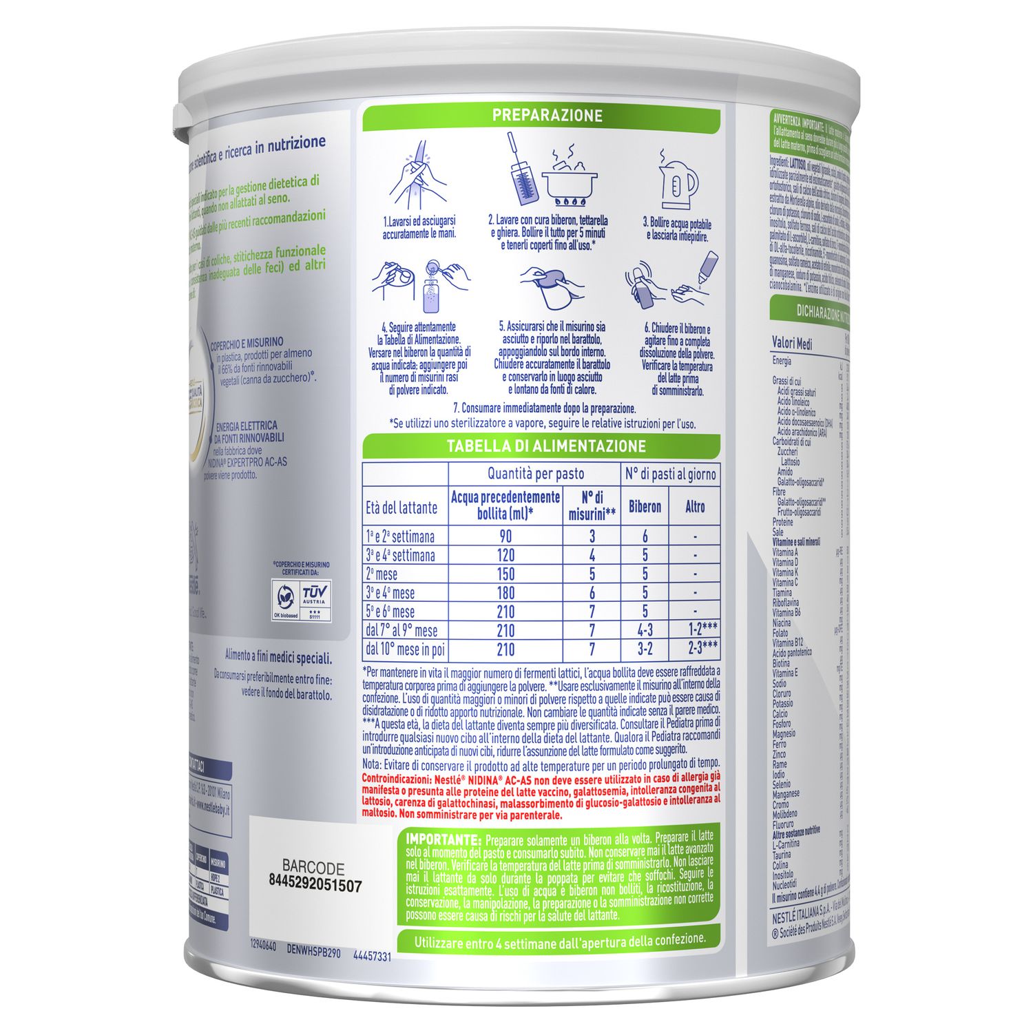 Nidina expertpro ac-as alimento a fini medici speciali in polvere, 800g - nestle' - Nestle'
