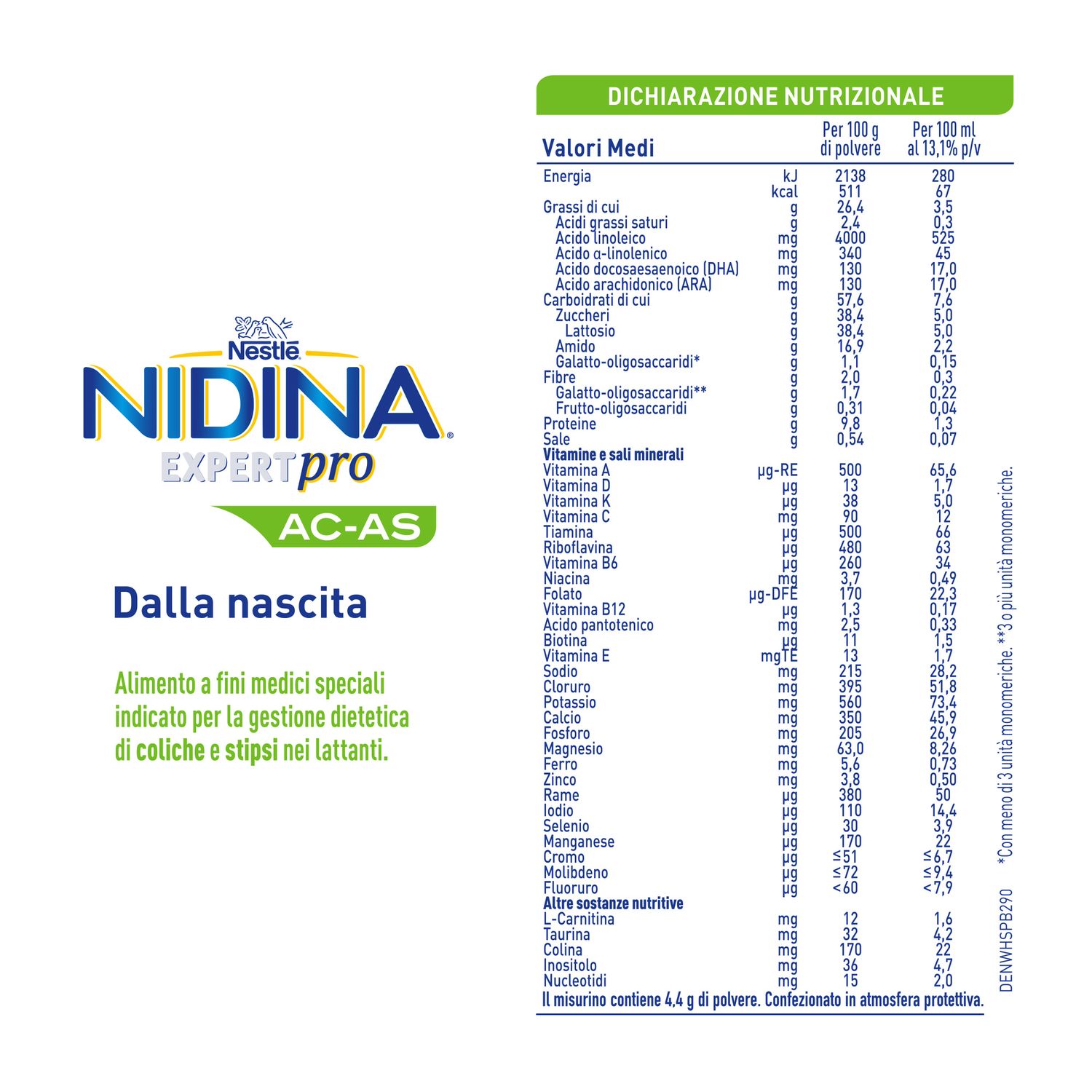 Nidina expertpro ac-as alimento a fini medici speciali in polvere, 800g - nestle' - Nestle'