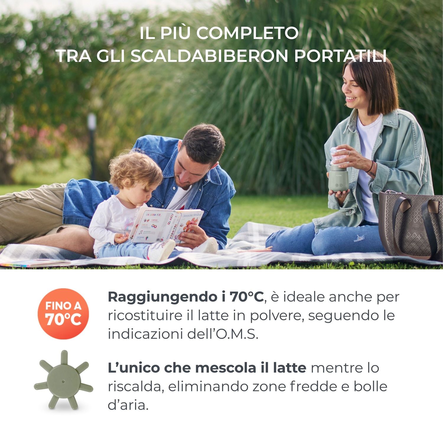 Scaldabiberon portatile mix70 universale con funzione di mescolamento - 1164 - nuvita - Nuvita