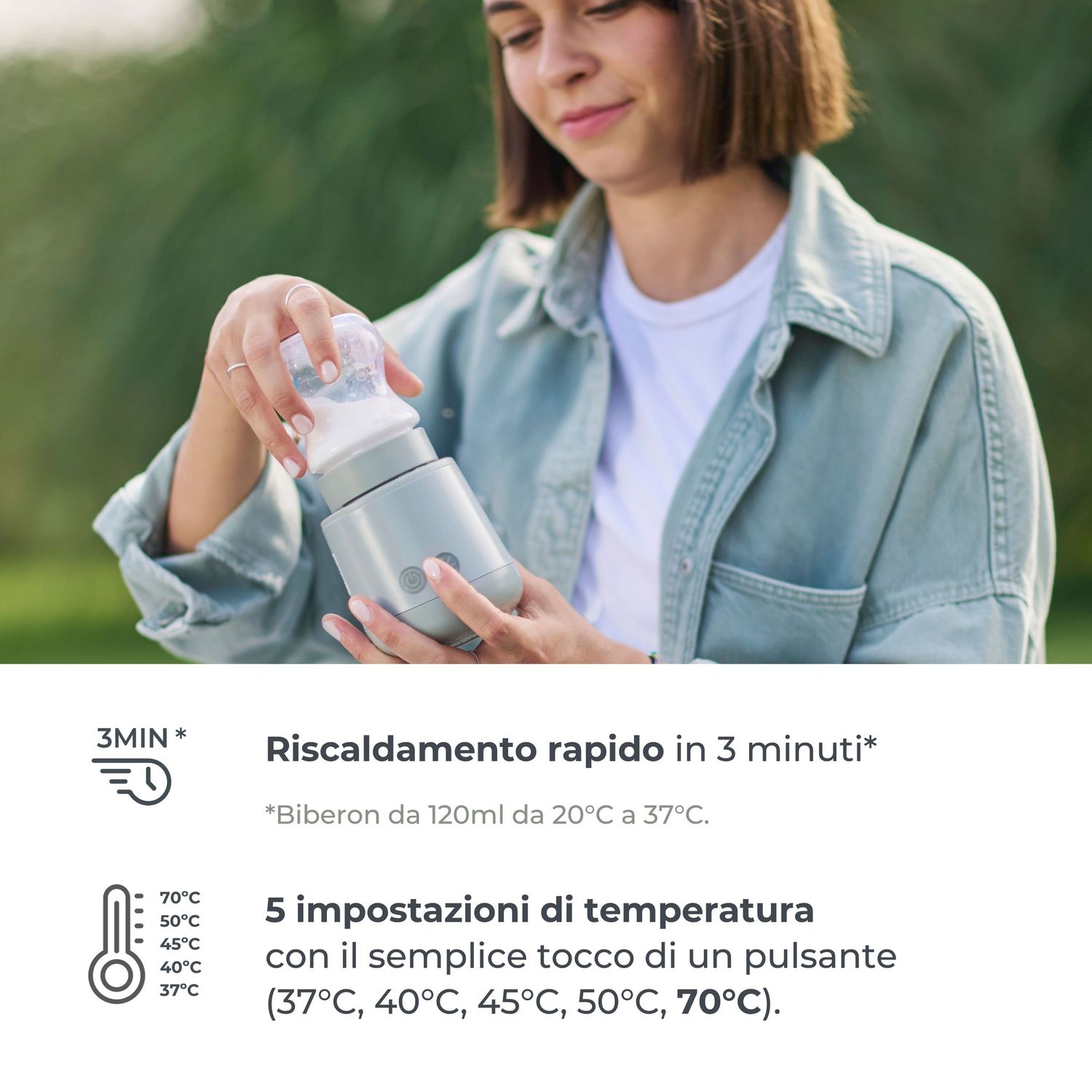 Scaldabiberon portatile mix70 universale con funzione di mescolamento - 1164 - nuvita - Nuvita