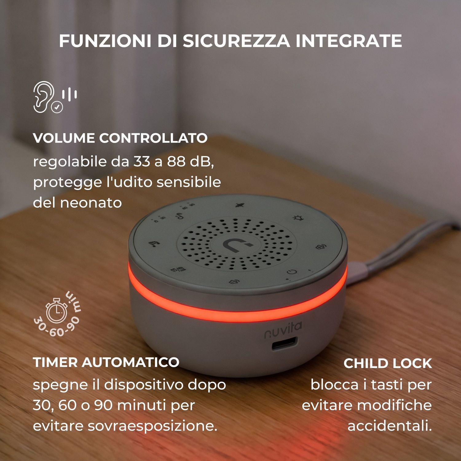 Diffusore di rumore bianco e luci notturne easy dream - 6620 - nuvita - Nuvita