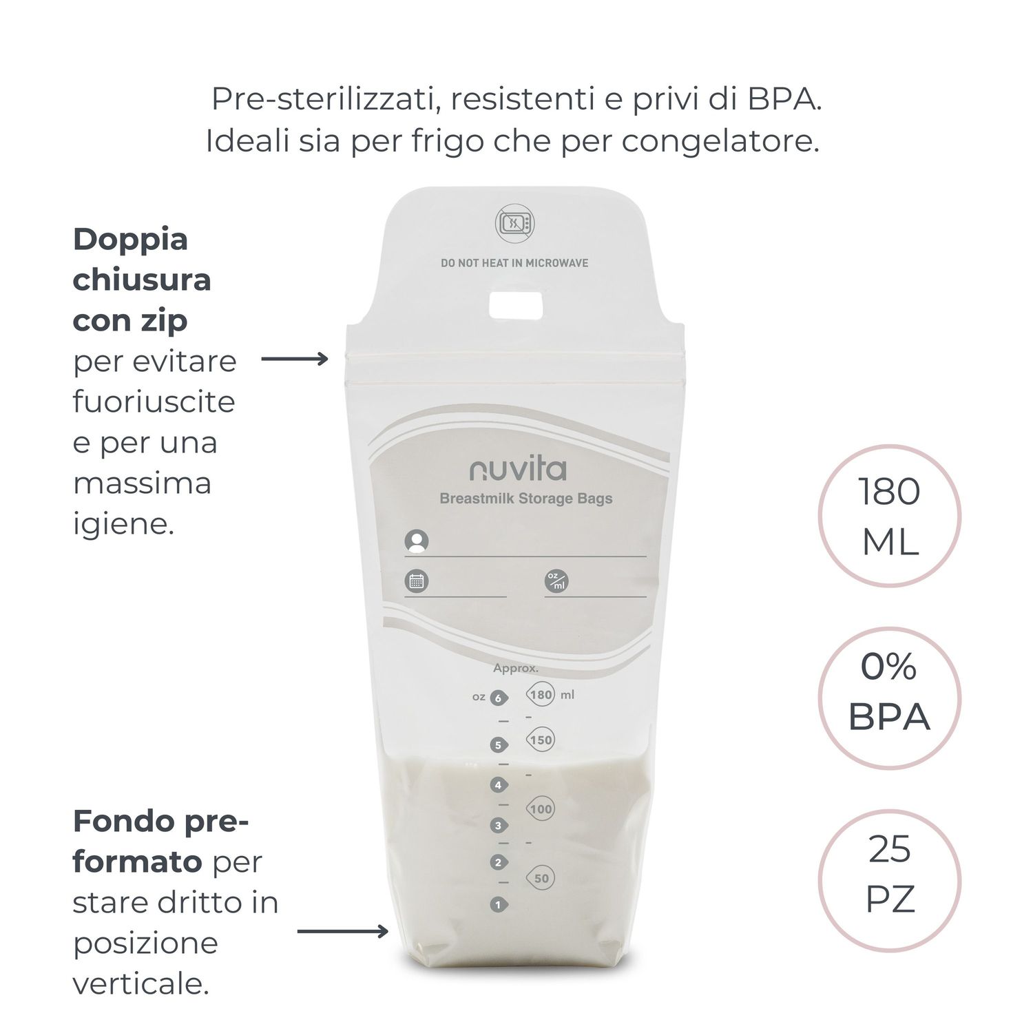 Sacchetti per la conservazione del latte materno - 1253 - nuvita - Nuvita
