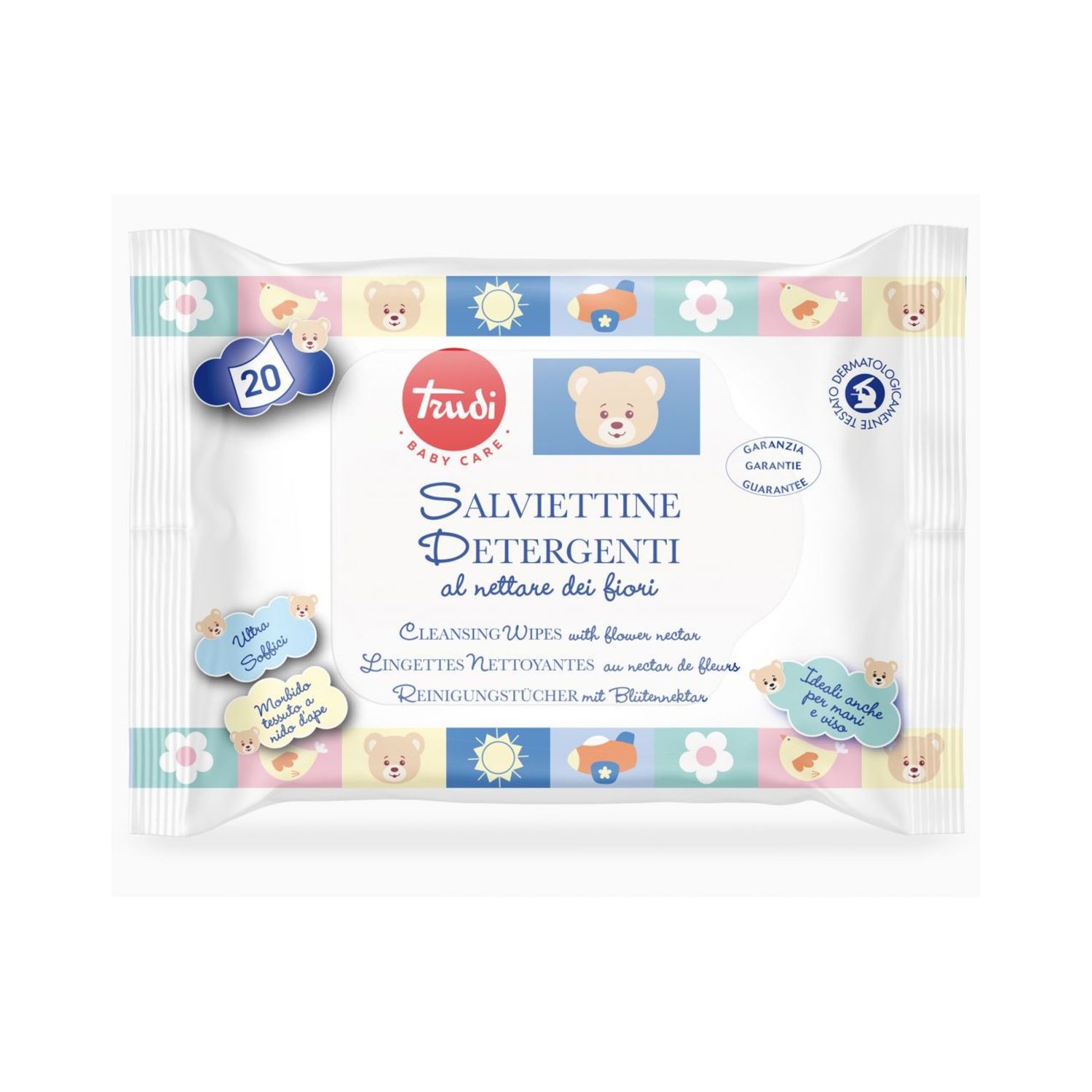 Salviettine detergenti al nettare dei fiori 20 pz - trudi baby care - Trudi