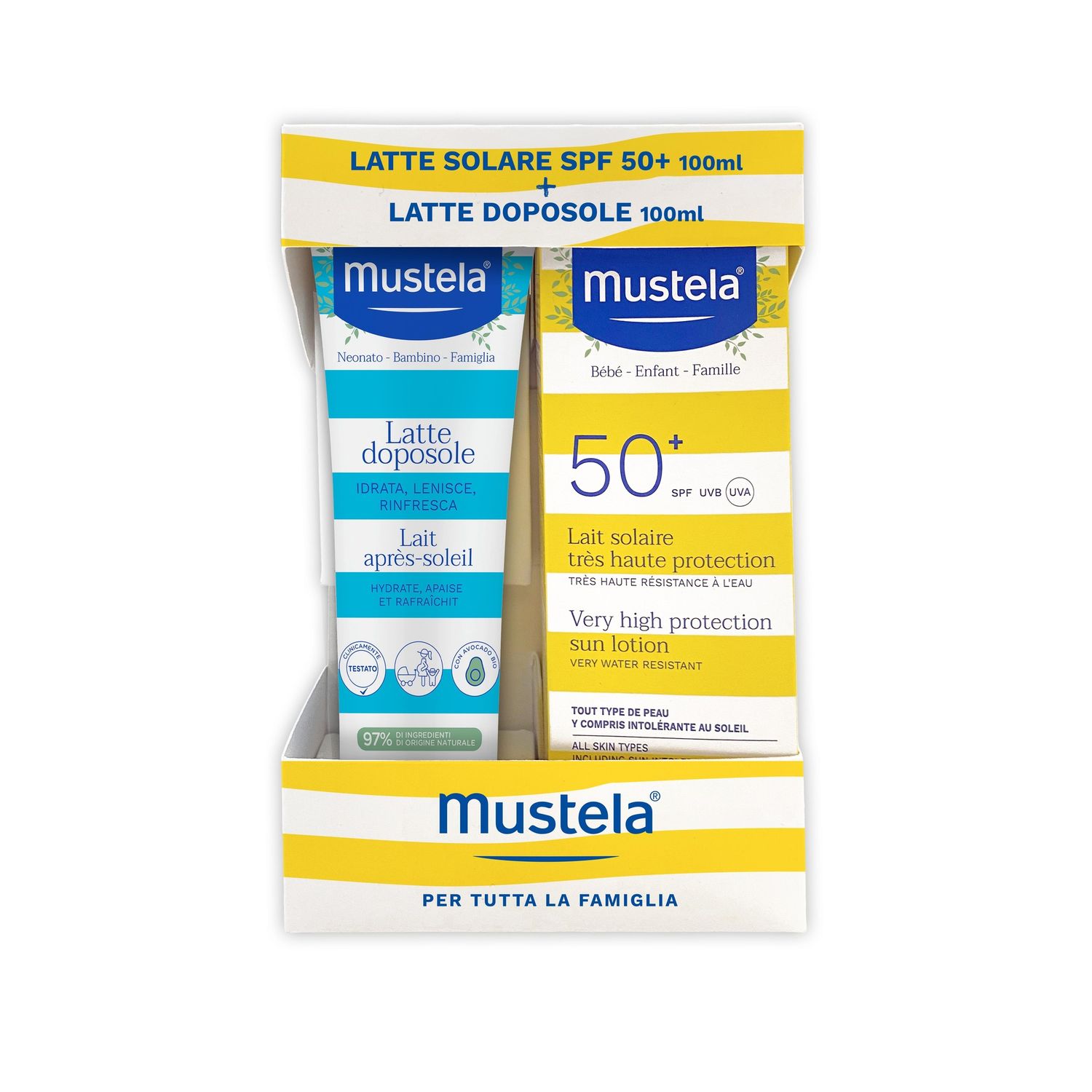 Cofanetto latte solare 100ml + latte doposole 100ml - mustela - Mustela