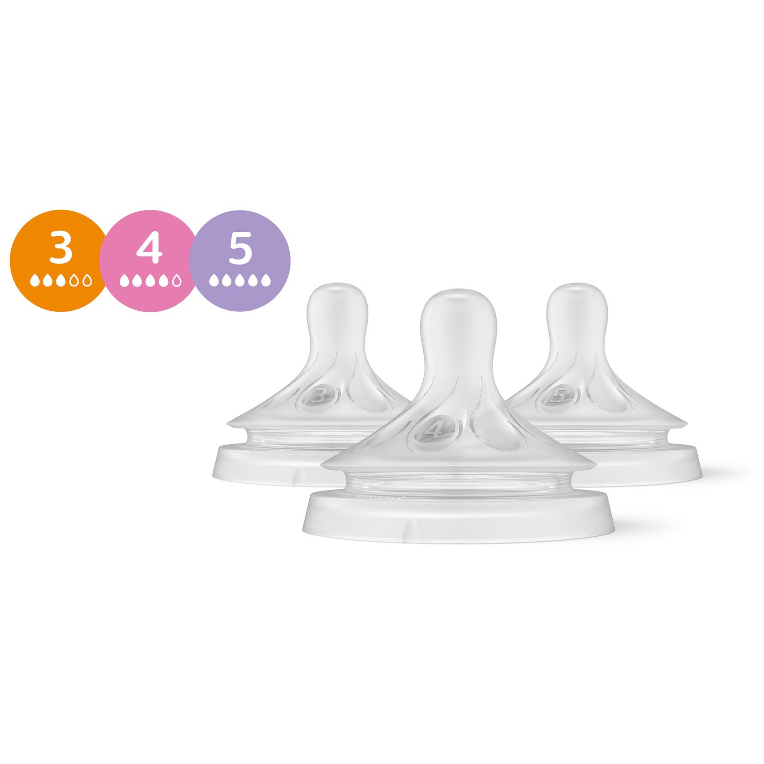 Tettarella natural response set di 3 pezzi confezione mix & match con tettarella x3 (flusso lento, medio, veloce) - philips avent - Avent